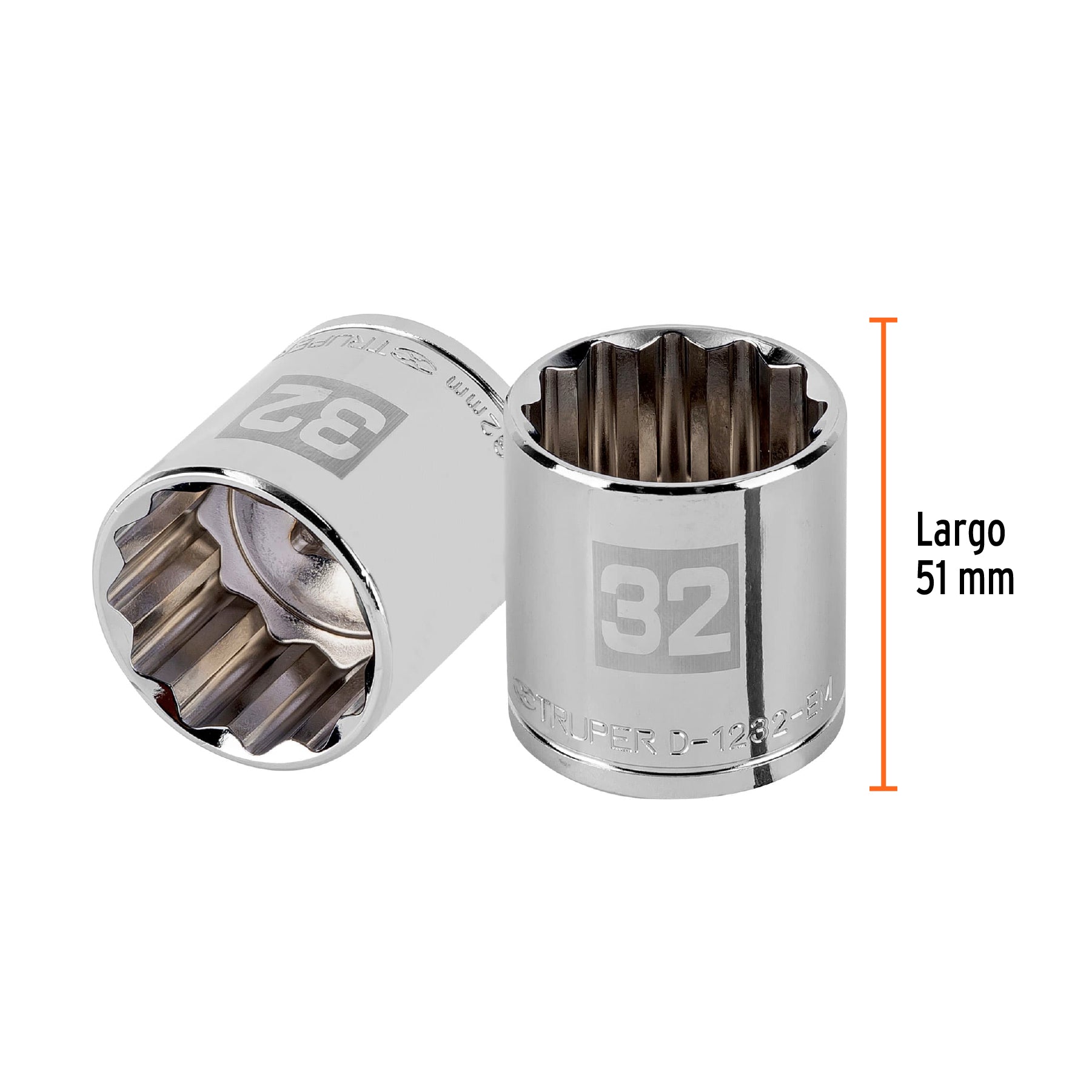 Dado de 12 puntas, cuadro 1/2" de 32mm