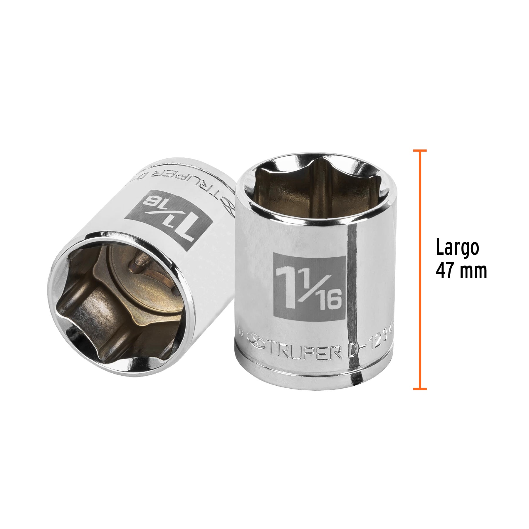 Dado de 6 puntas, cuadro 1/2" de 1-1/16"