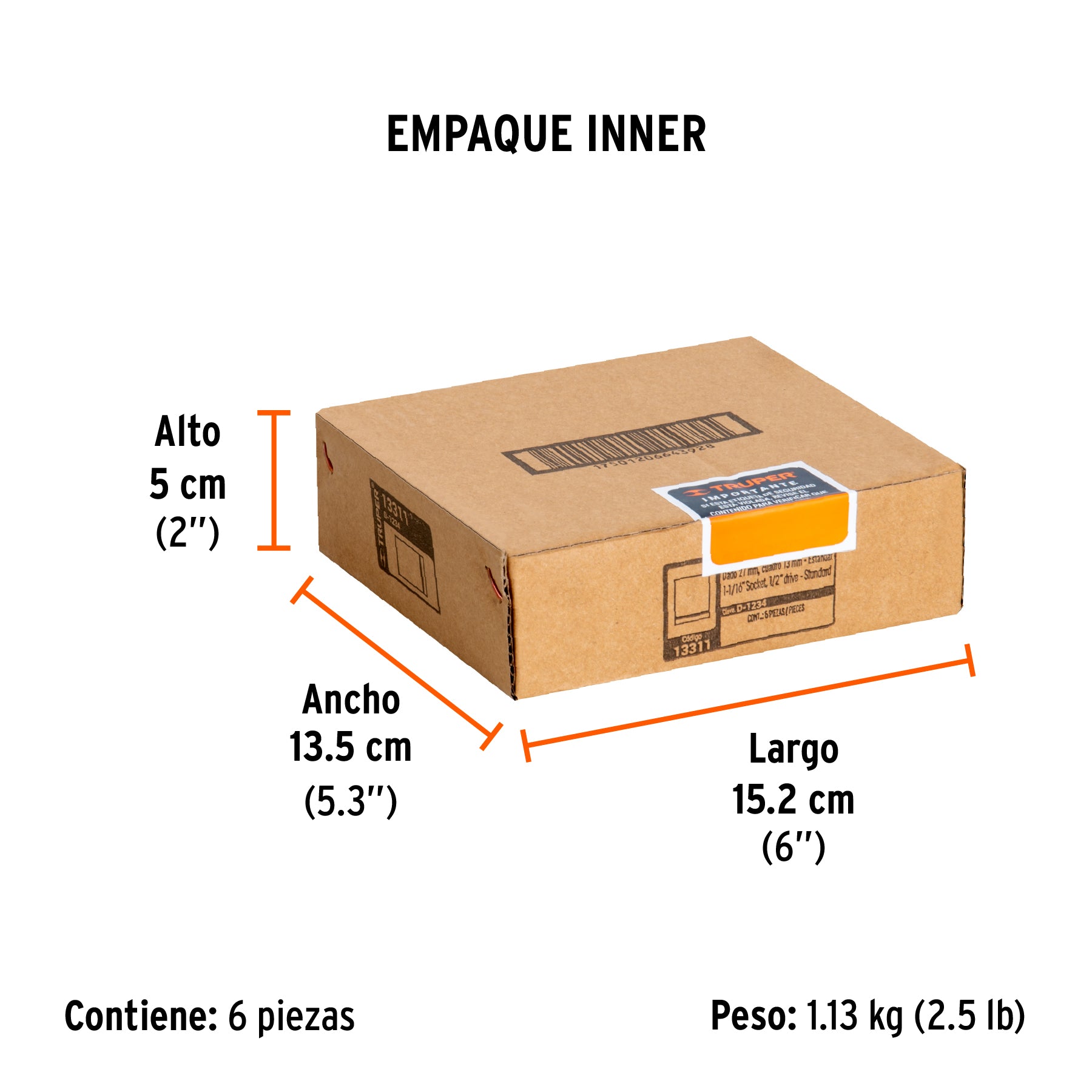 Dado de 12 puntas, cuadro 1/2" de 1-1/16"