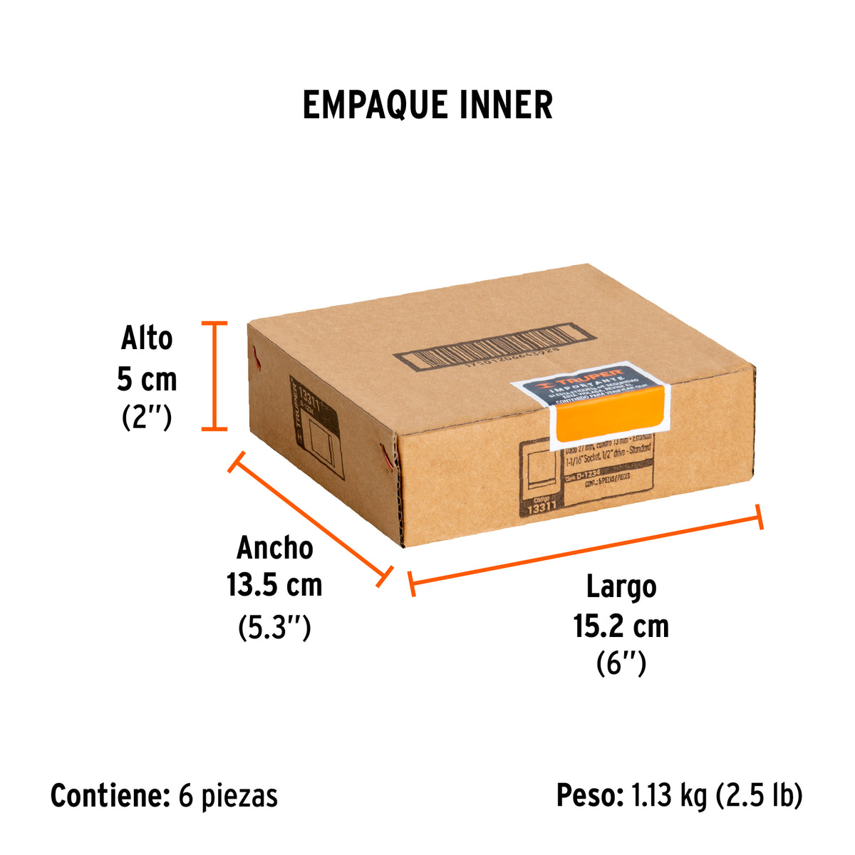 Dado de 12 puntas, cuadro 1/2" de 1-1/16"
