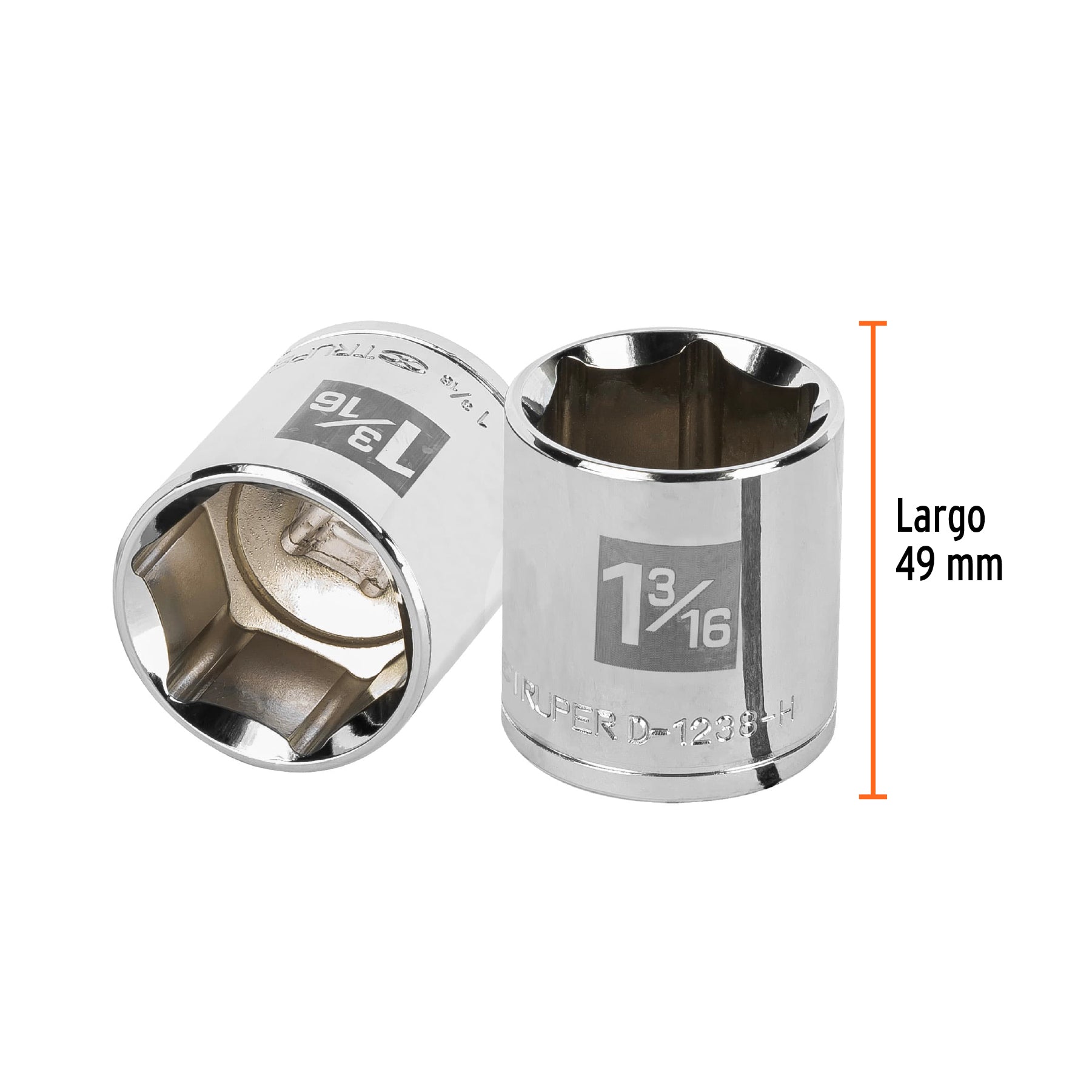 Dado de 6 puntas, cuadro 1/2" de 1-3/16"
