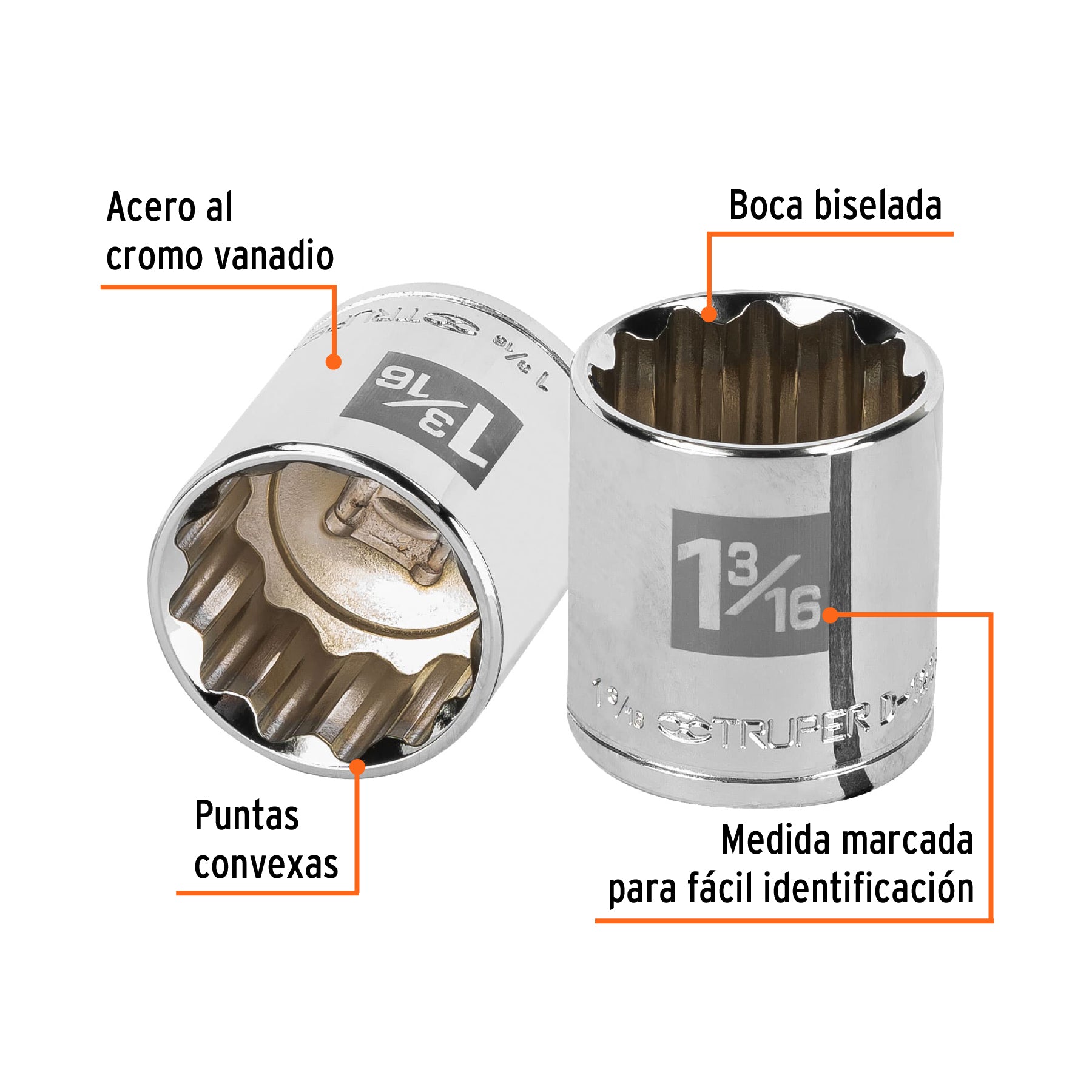 Dado de 12 puntas, cuadro 1/2" de 1-3/16"