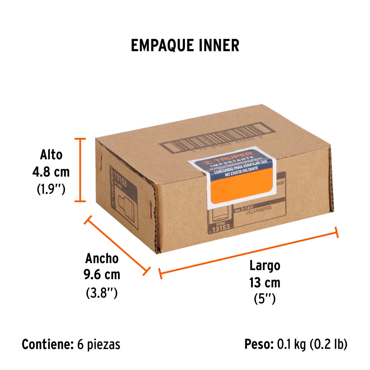 Dado de 6 puntas, cuadro 1/4" de 5/32"