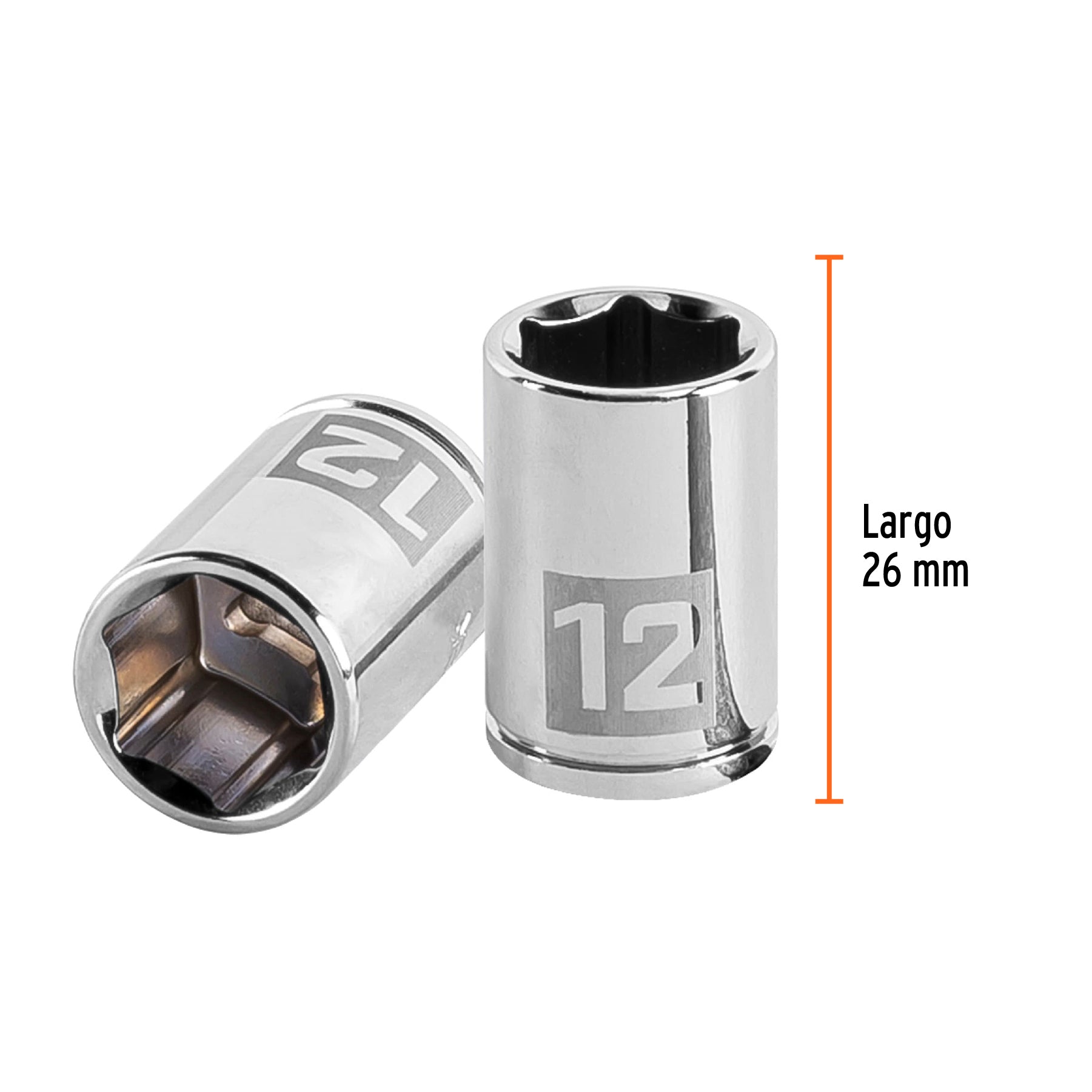Dado de 6 puntas, cuadro 1/4" de 12mm