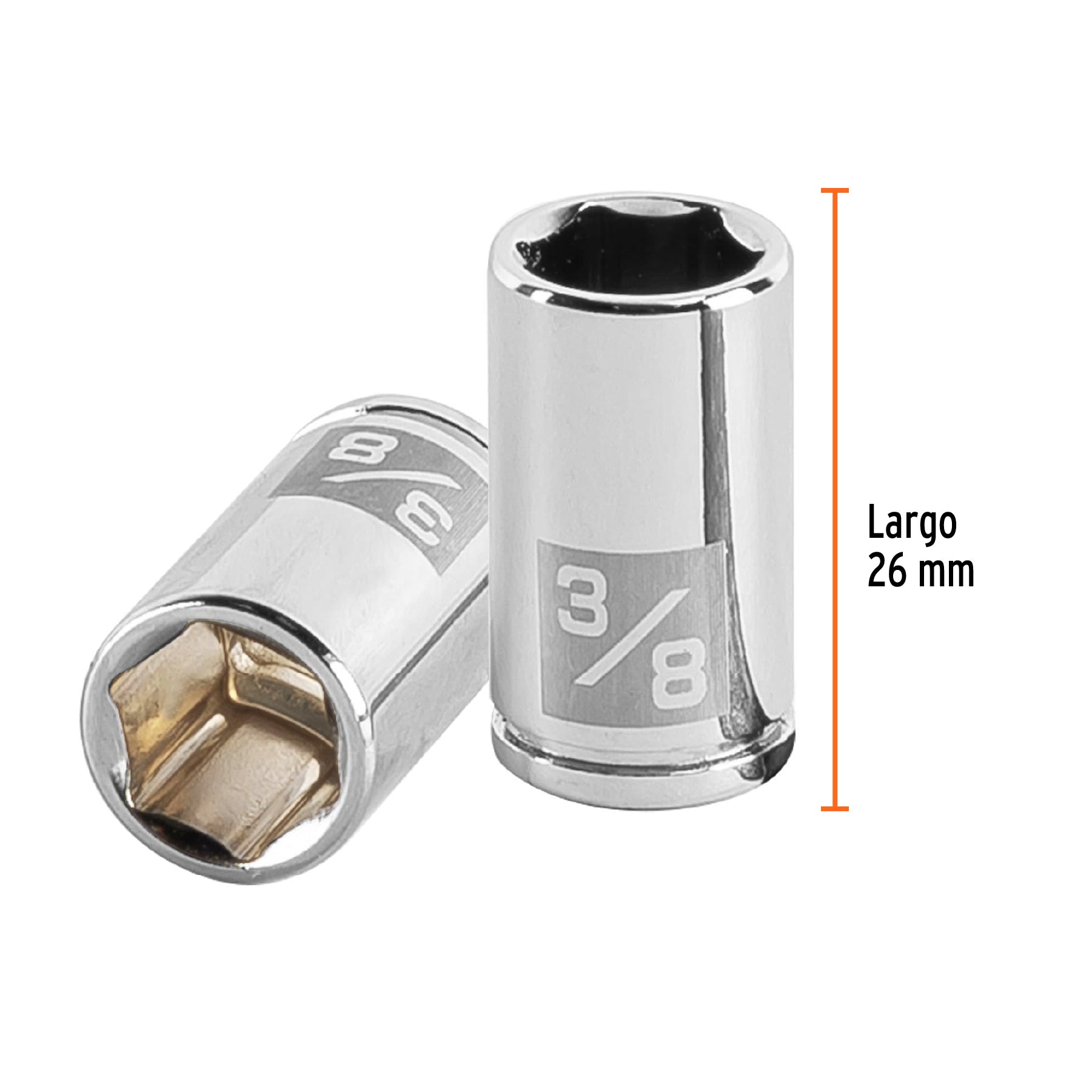 Dado de 6 puntas, cuadro 1/4" de 3/8"
