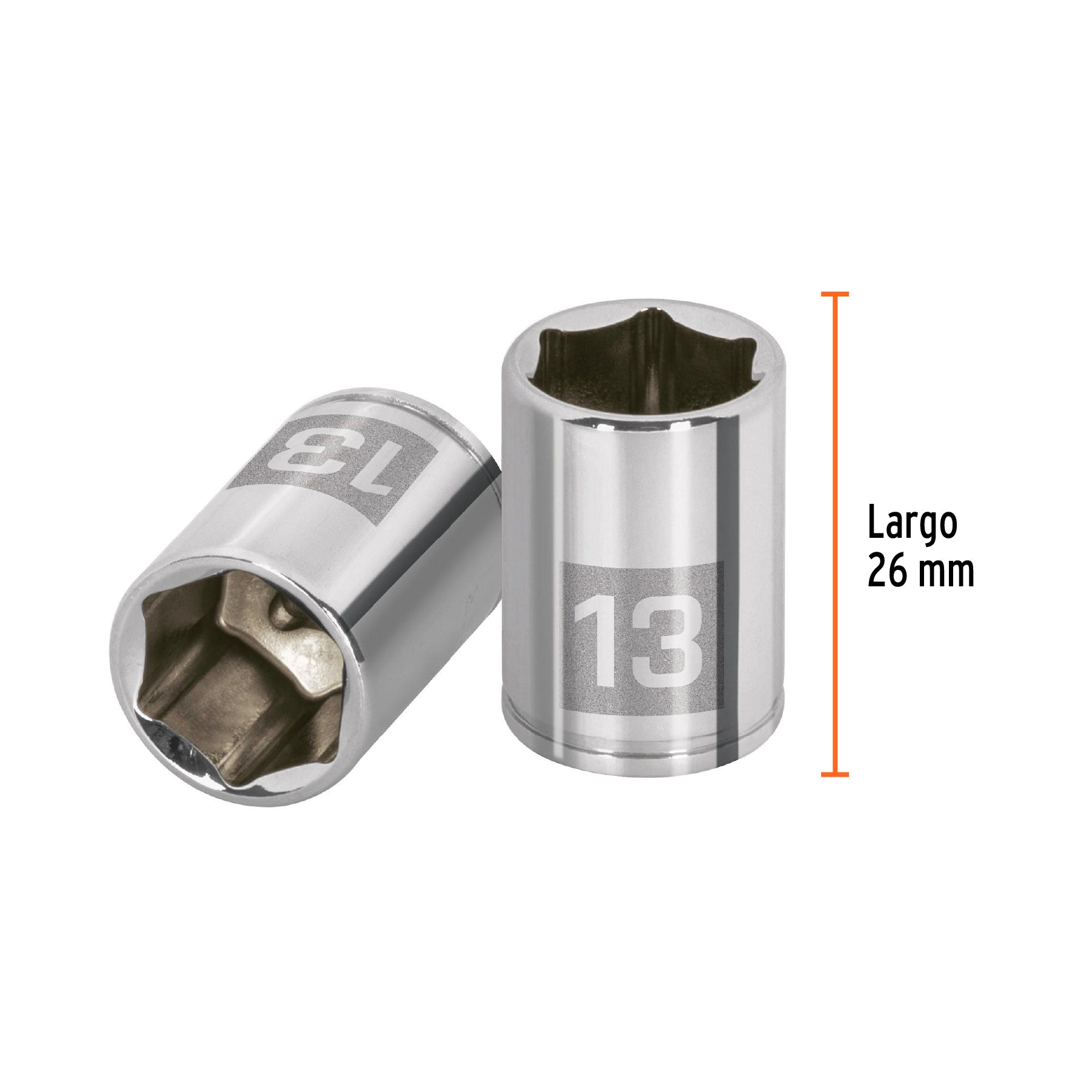Dado de 6 puntas, cuadro 1/4" de 13mm