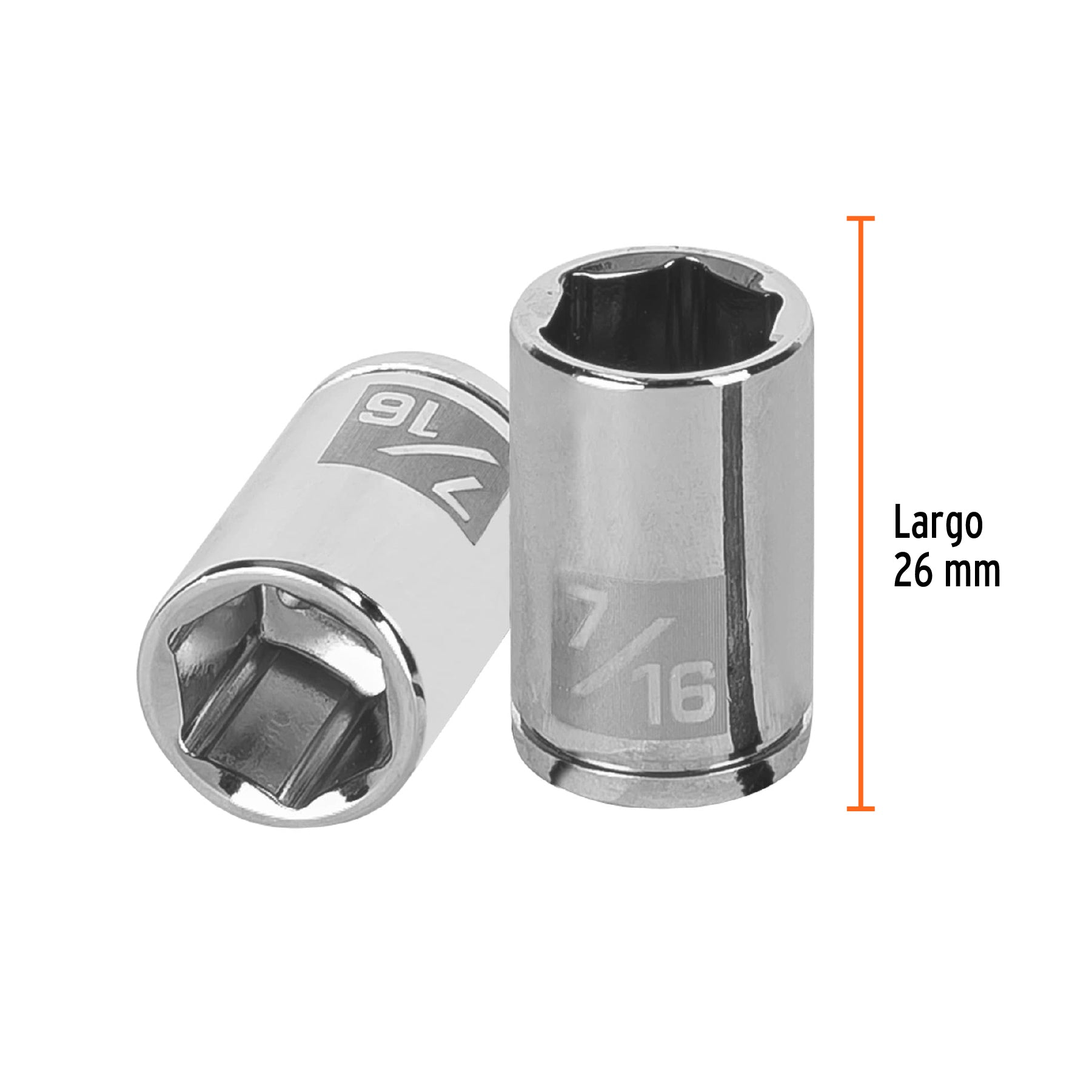 Dado de 6 puntas, cuadro 1/4" de 7/16"