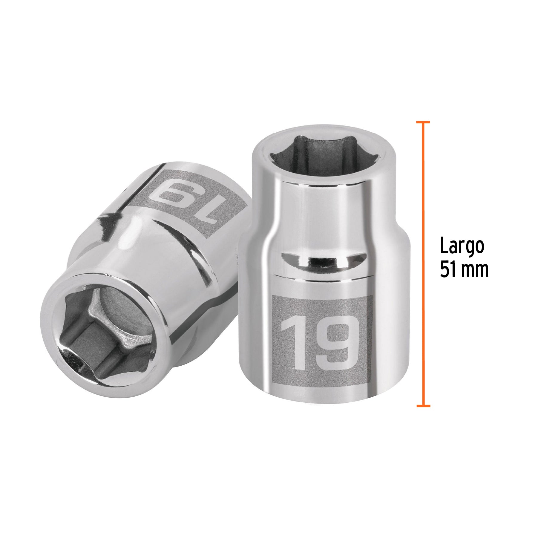 Dado de 6 puntas, cuadro 3/4" de 19mm