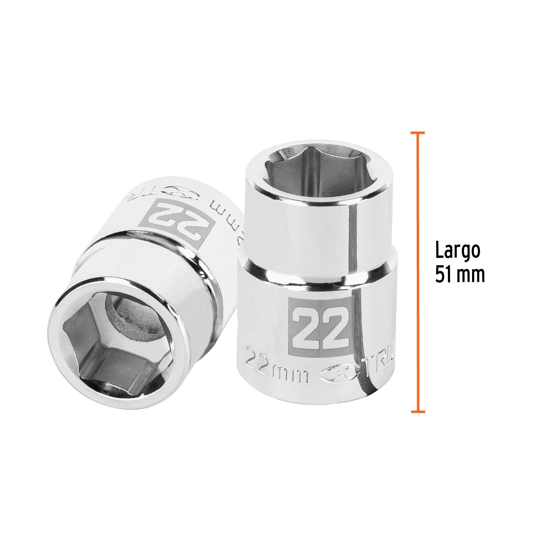 Dado de 6 puntas, cuadro 3/4" de 22mm