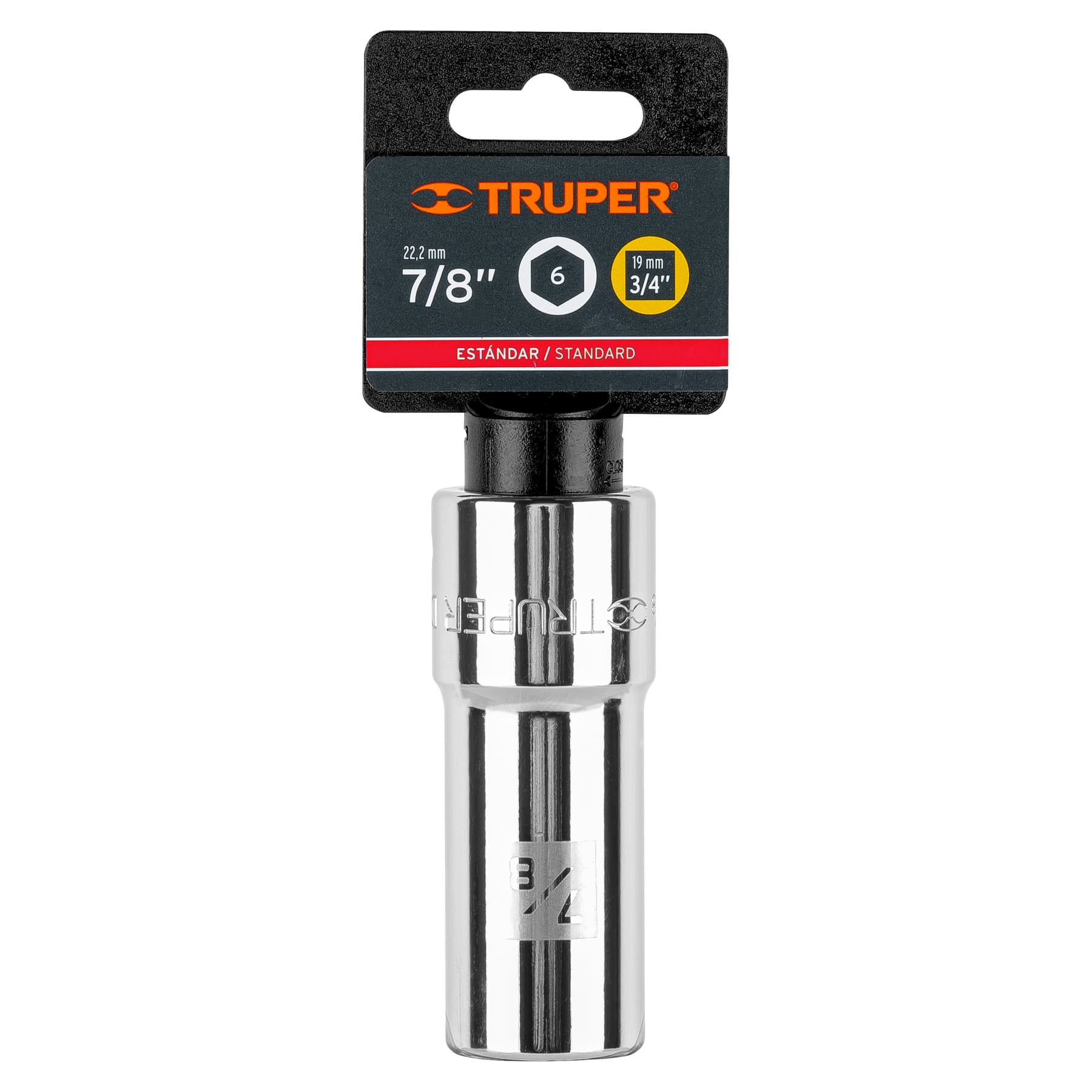 Dado de 6 puntas, largo, cuadro 3/4" de 7/8"