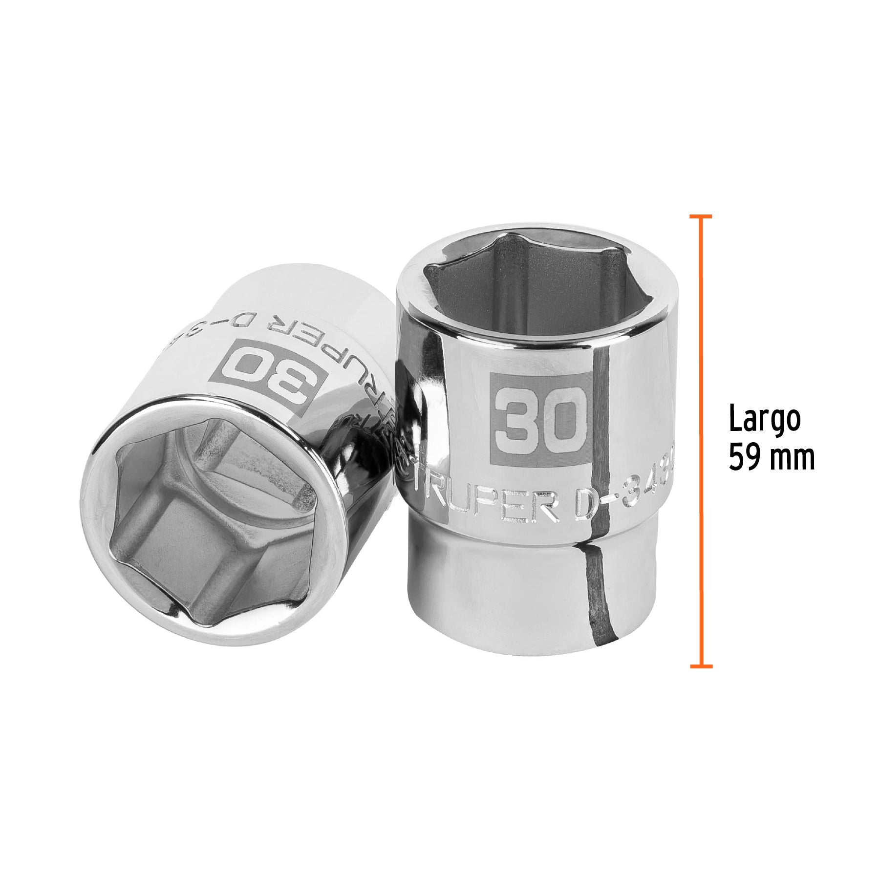 Dado de 6 puntas, cuadro 3/4" de 30mm