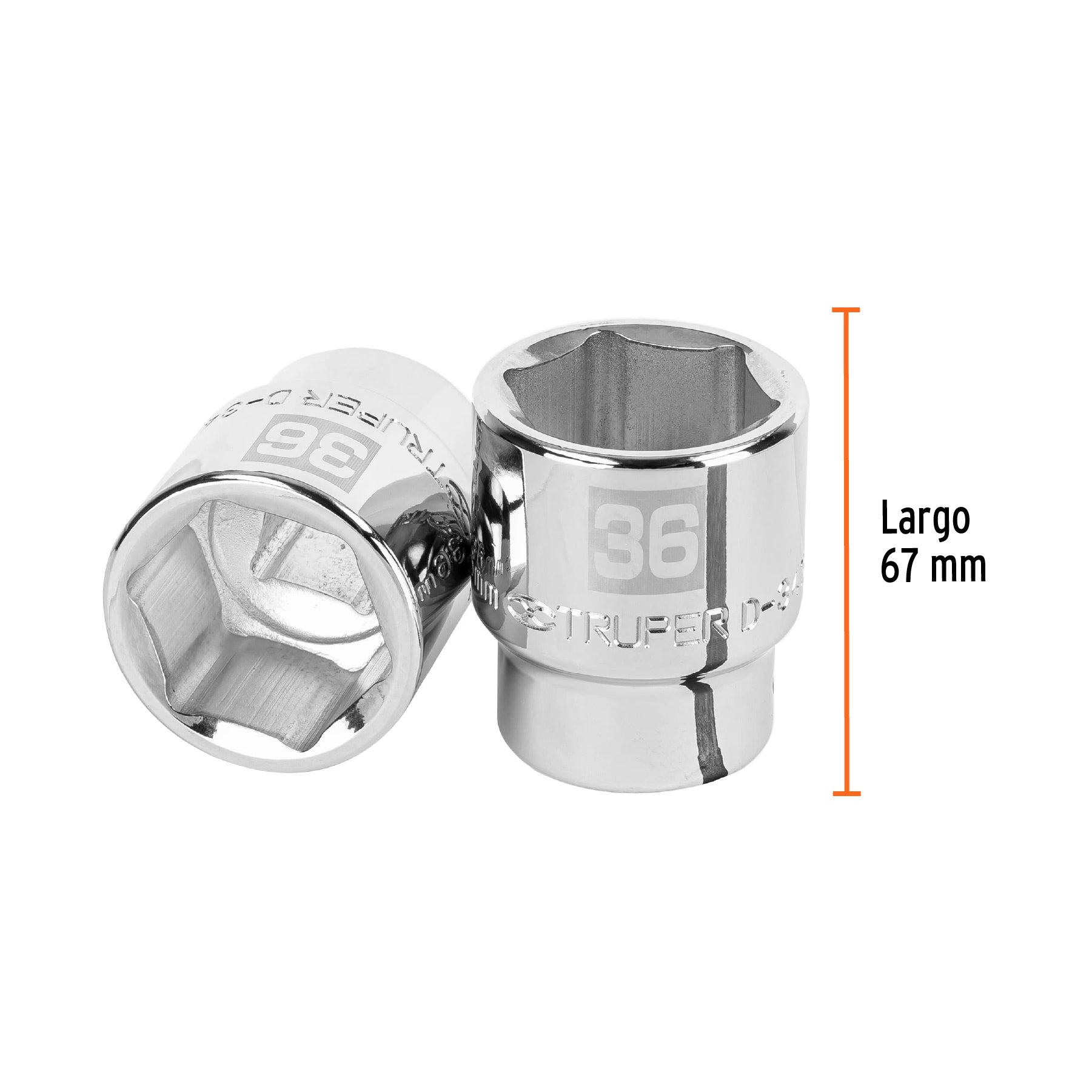 Dado de 6 puntas, cuadro 3/4" de 36mm