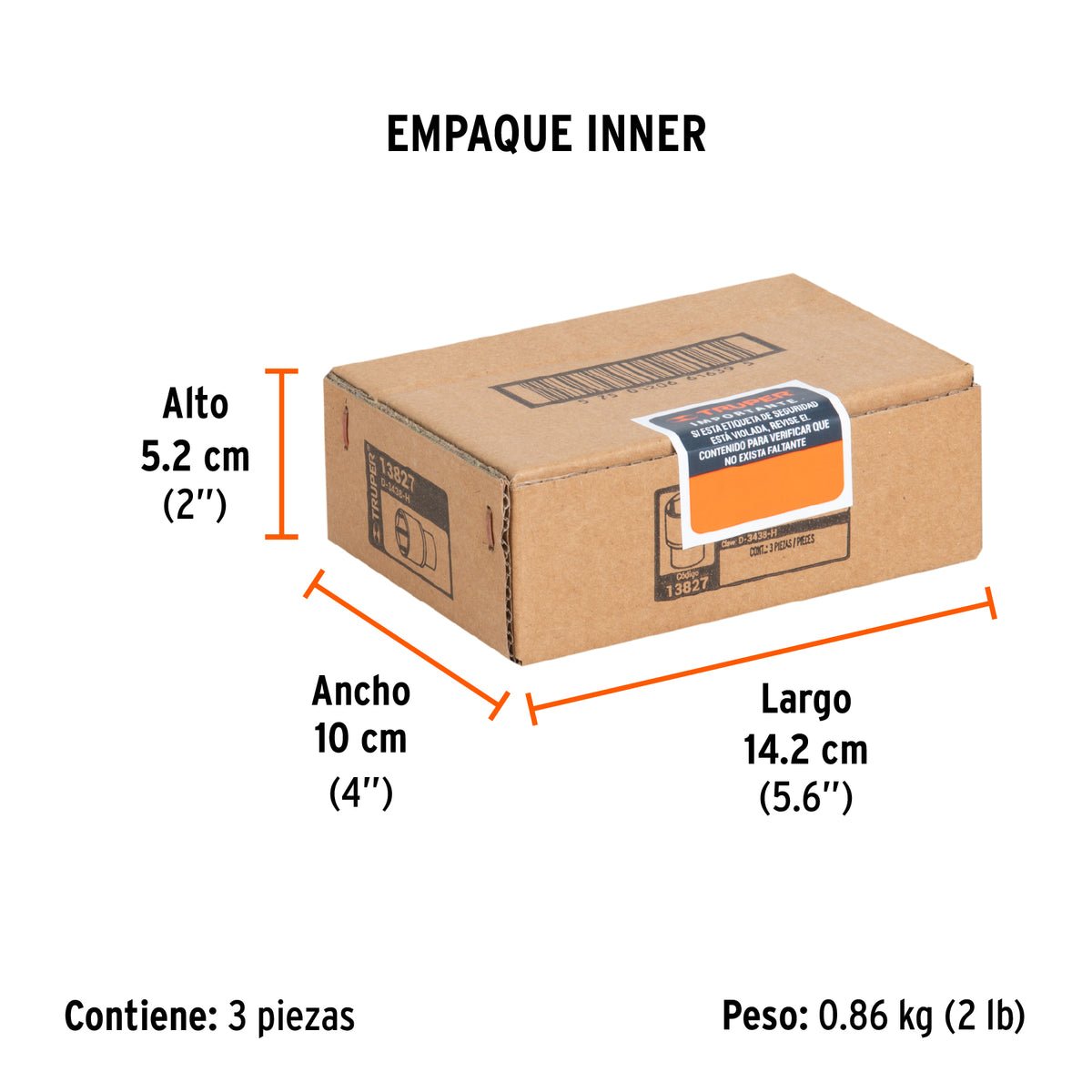 Dado de 6 puntas, cuadro 3/4" de 1-3/16"