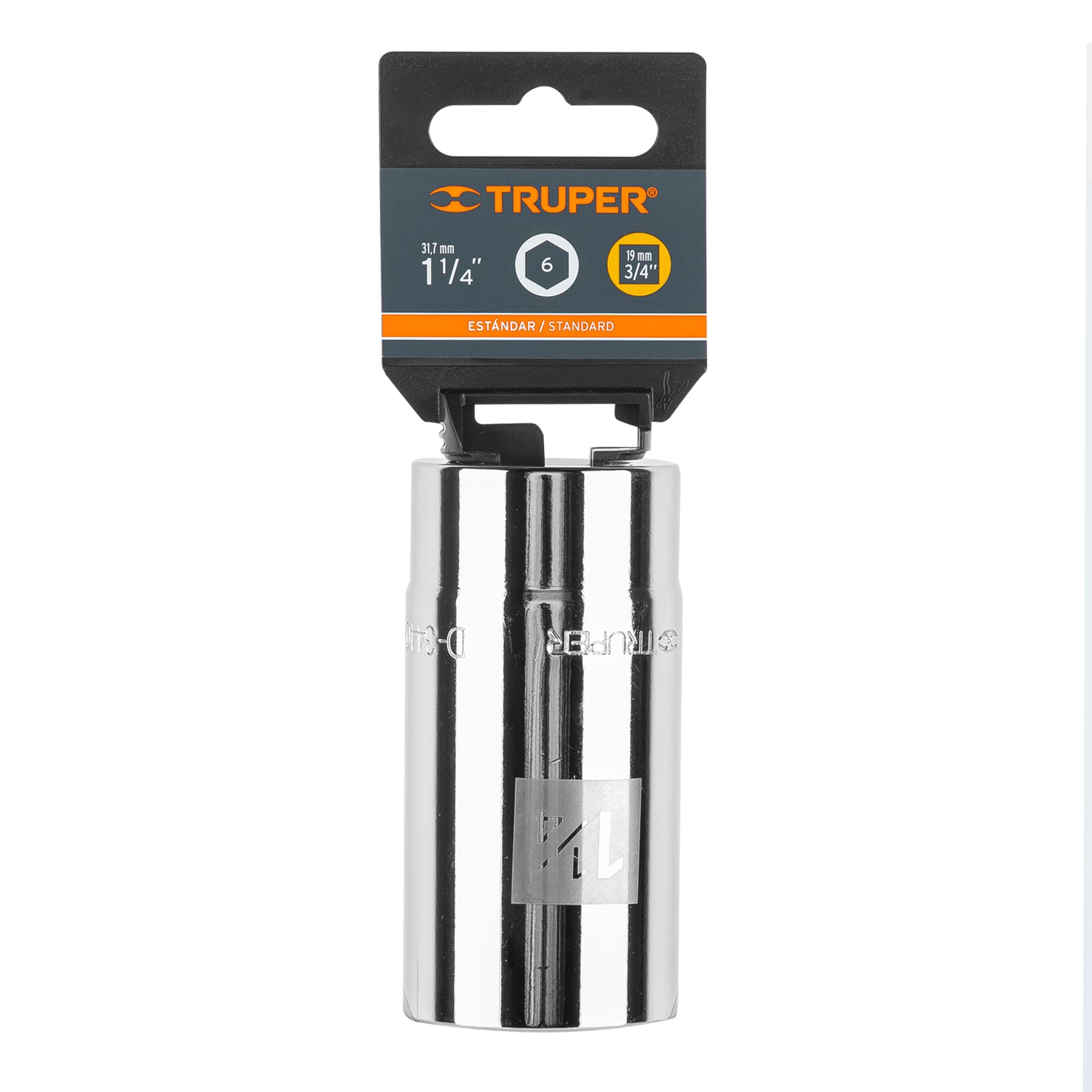 Dado de 6 puntas, largo, cuadro 3/4" de 1-1/4"