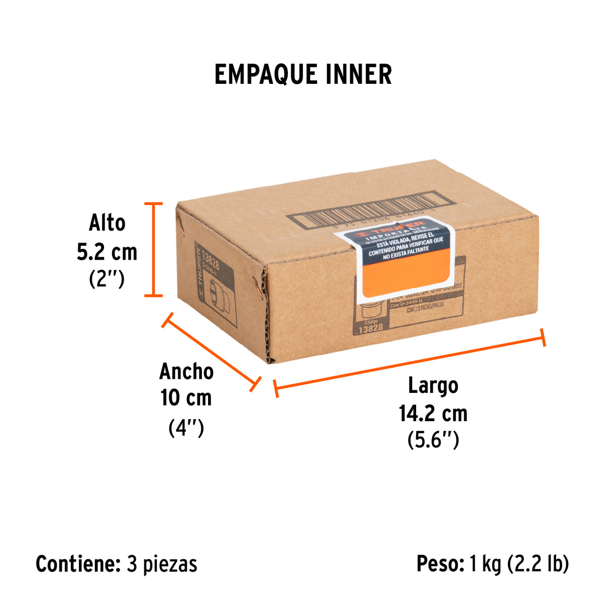 Dado de 6 puntas, cuadro 3/4" de 1-1/4"