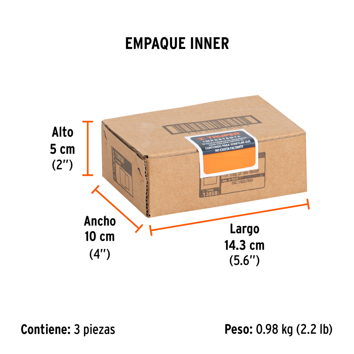 Dado de 12 puntas, cuadro 3/4" de 1-1/4"