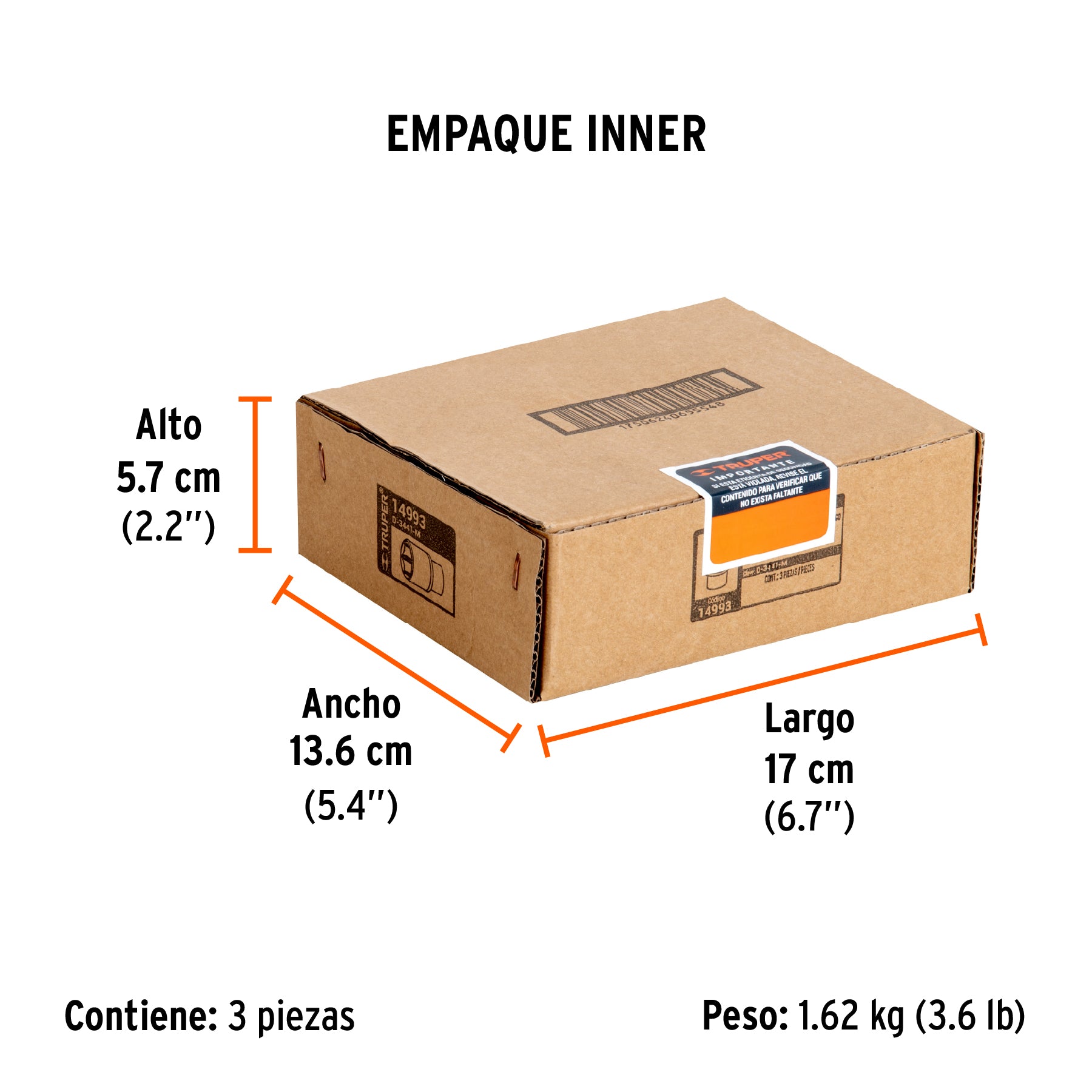 Dado de 6 puntas, cuadro 3/4" de 41mm