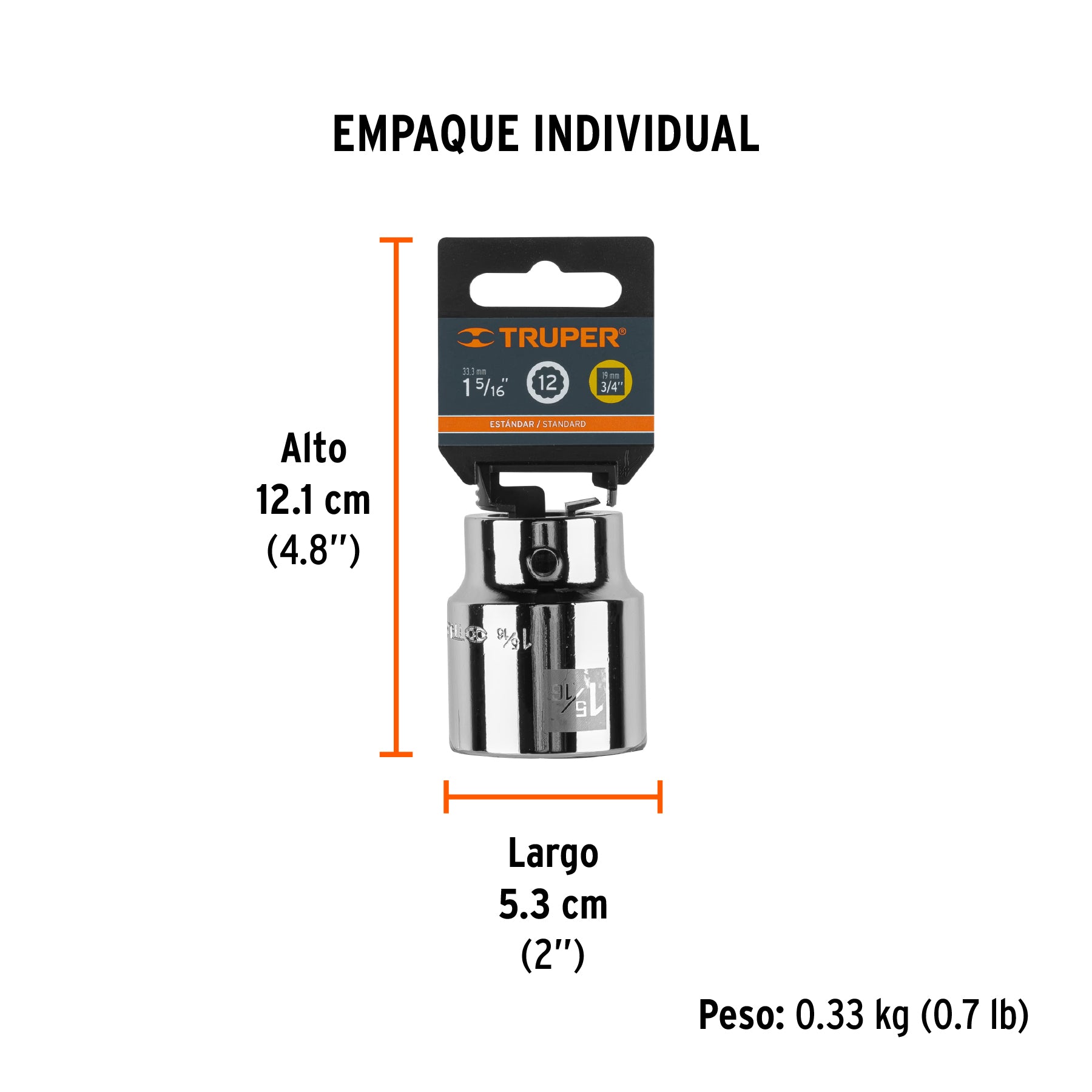 Dado de 12 puntas, cuadro 3/4" de 1-5/16"