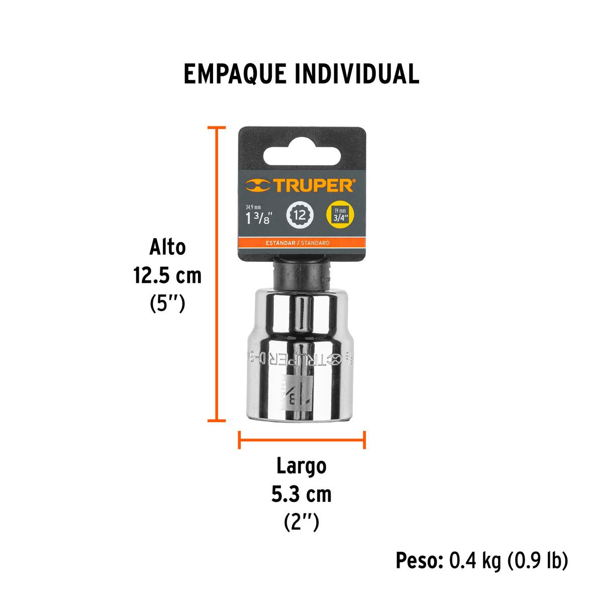 Dado de 12 puntas, cuadro 3/4" de 1-3/8"