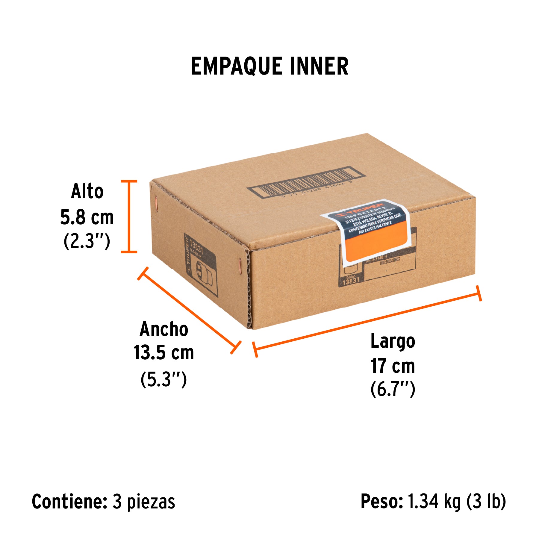 Dado de 6 puntas, cuadro 3/4" de 1-7/16"