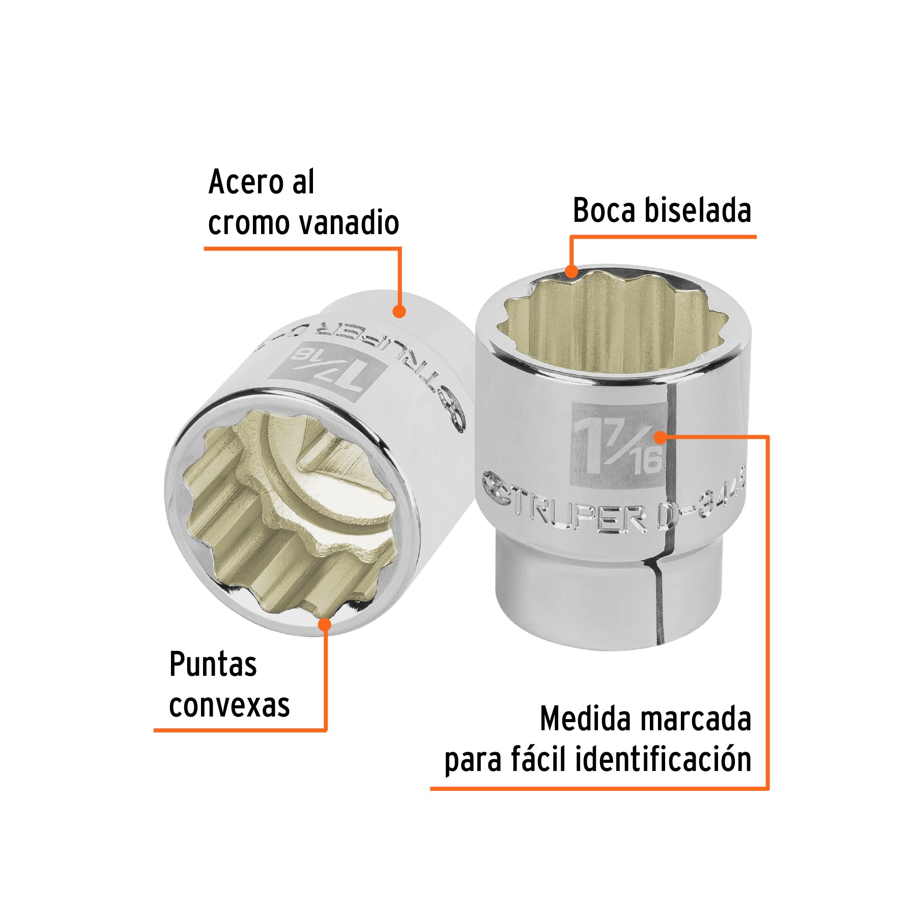 Dado de 12 puntas, cuadro 3/4" de 1-7/16"
