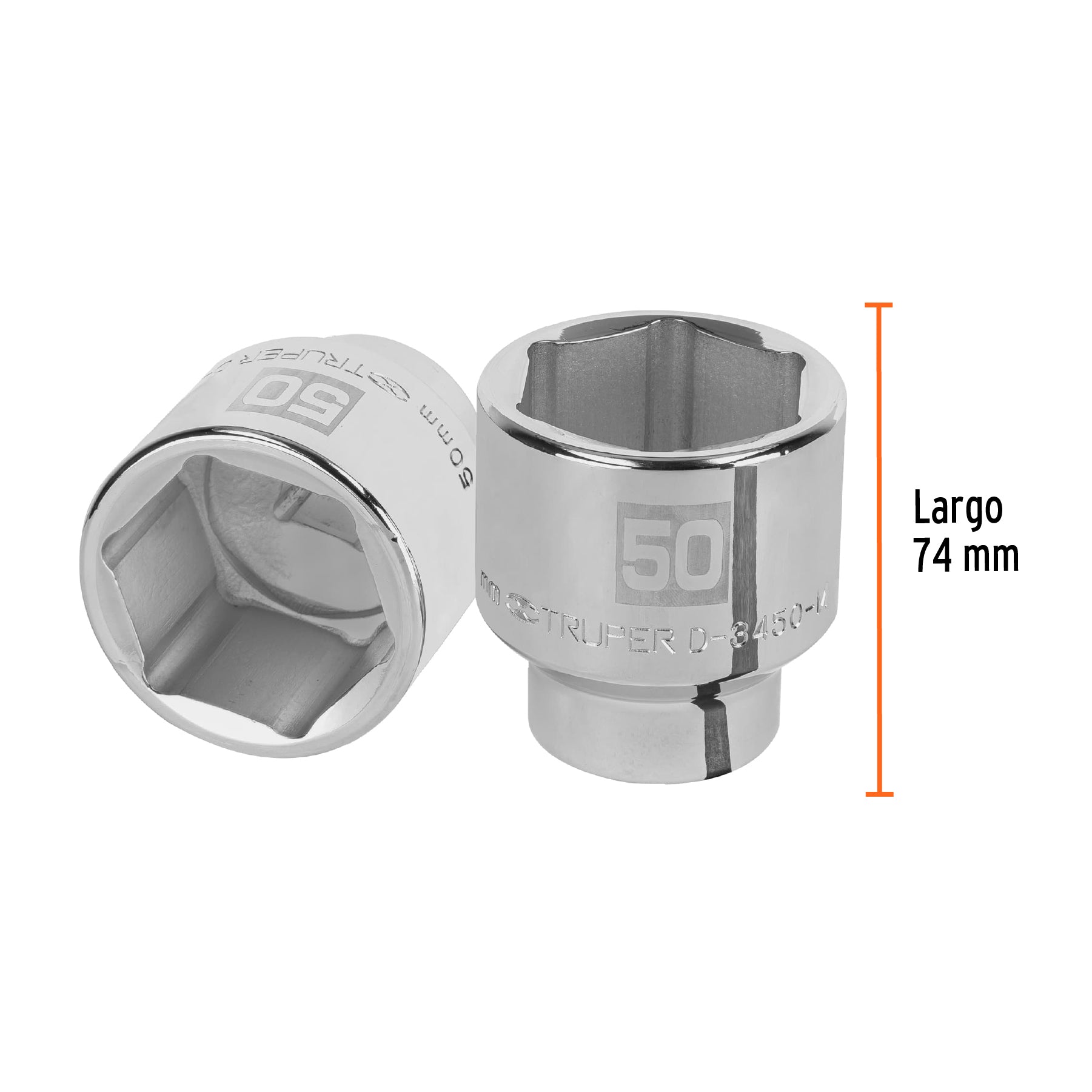 Dado de 6 puntas, cuadro 3/4" de 50mm