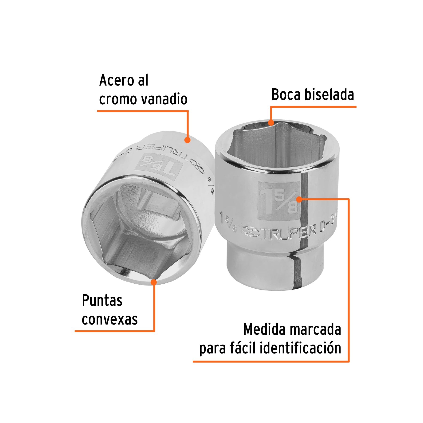 Dado de 6 puntas, cuadro 3/4" de 1-5/8"