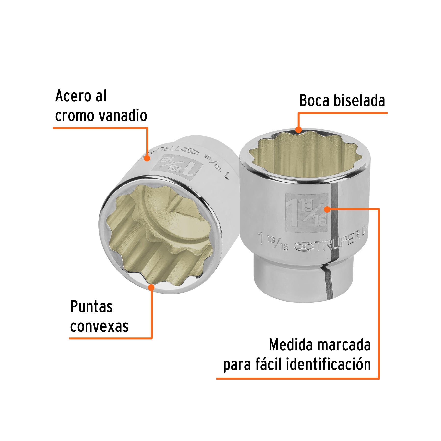 Dado de 12 puntas, cuadro 3/4" de 1-13/16"