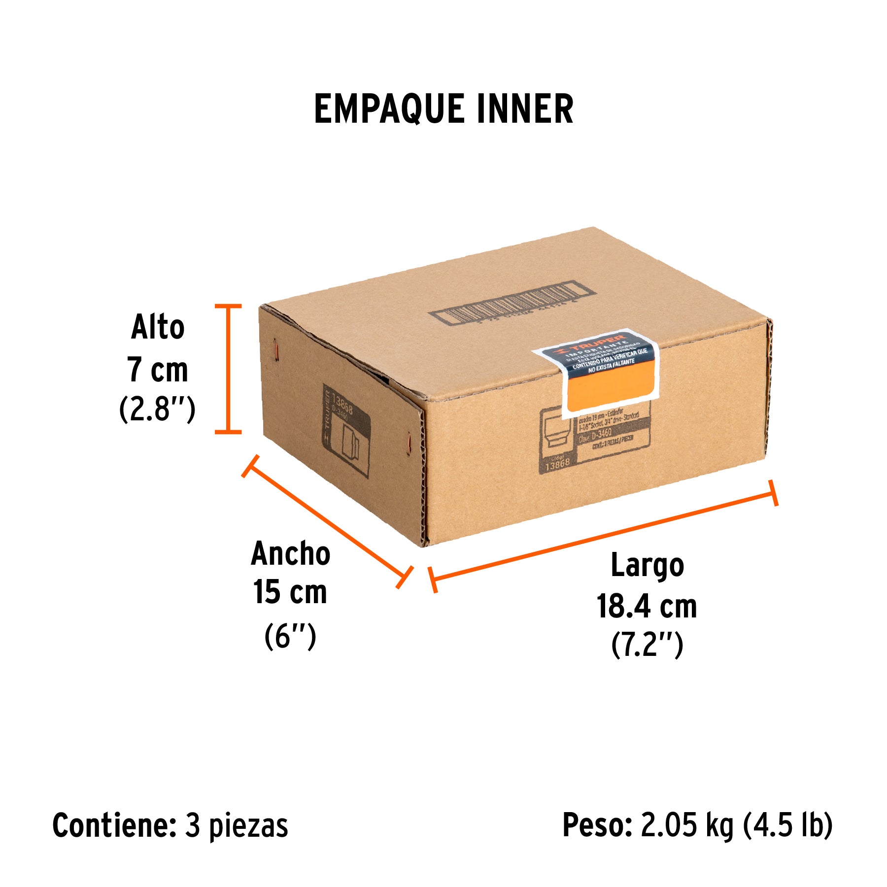 Dado de 12 puntas, cuadro 3/4" de 1-7/8"