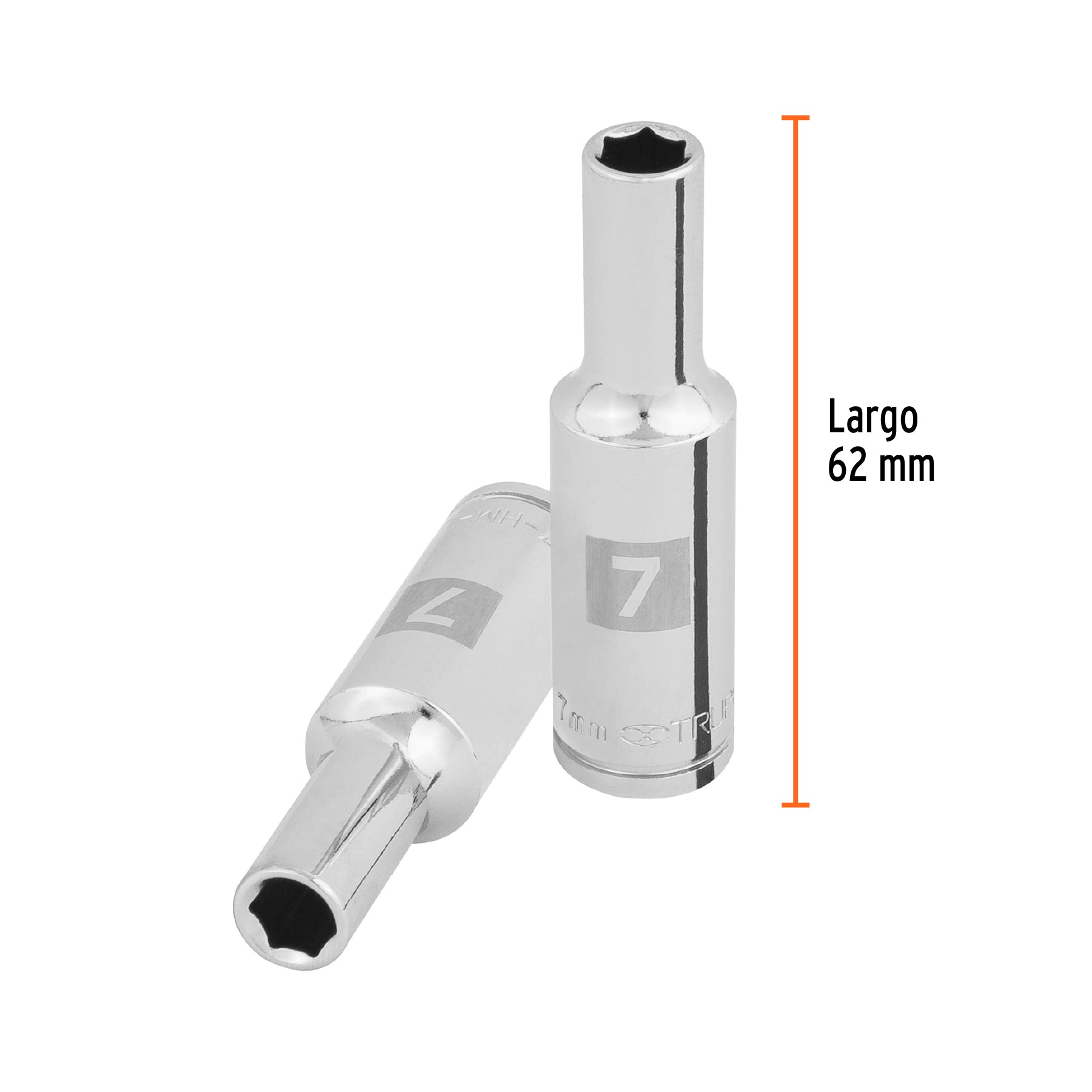 Dado largo de 7 mm, 6 puntas, cuadro 3/8', Truper