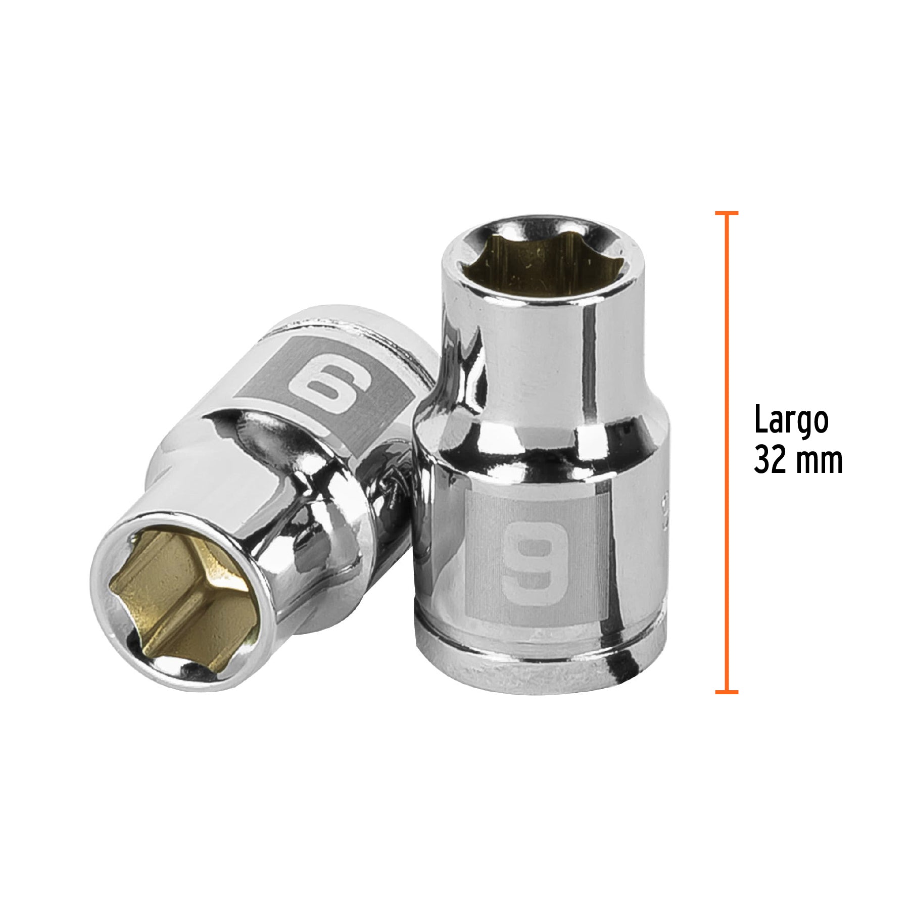 Dado de 6 puntas, cuadro 3/8", de 9mm