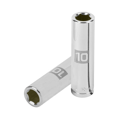 Dado de 6 puntas, largo, cuadro 3/8" de 10mm