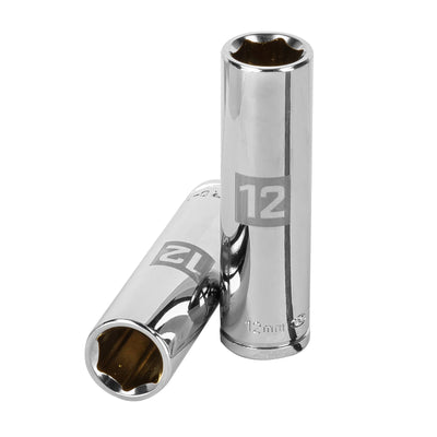 Dado de 6 puntas, largo, cuadro 3/8" de 12mm