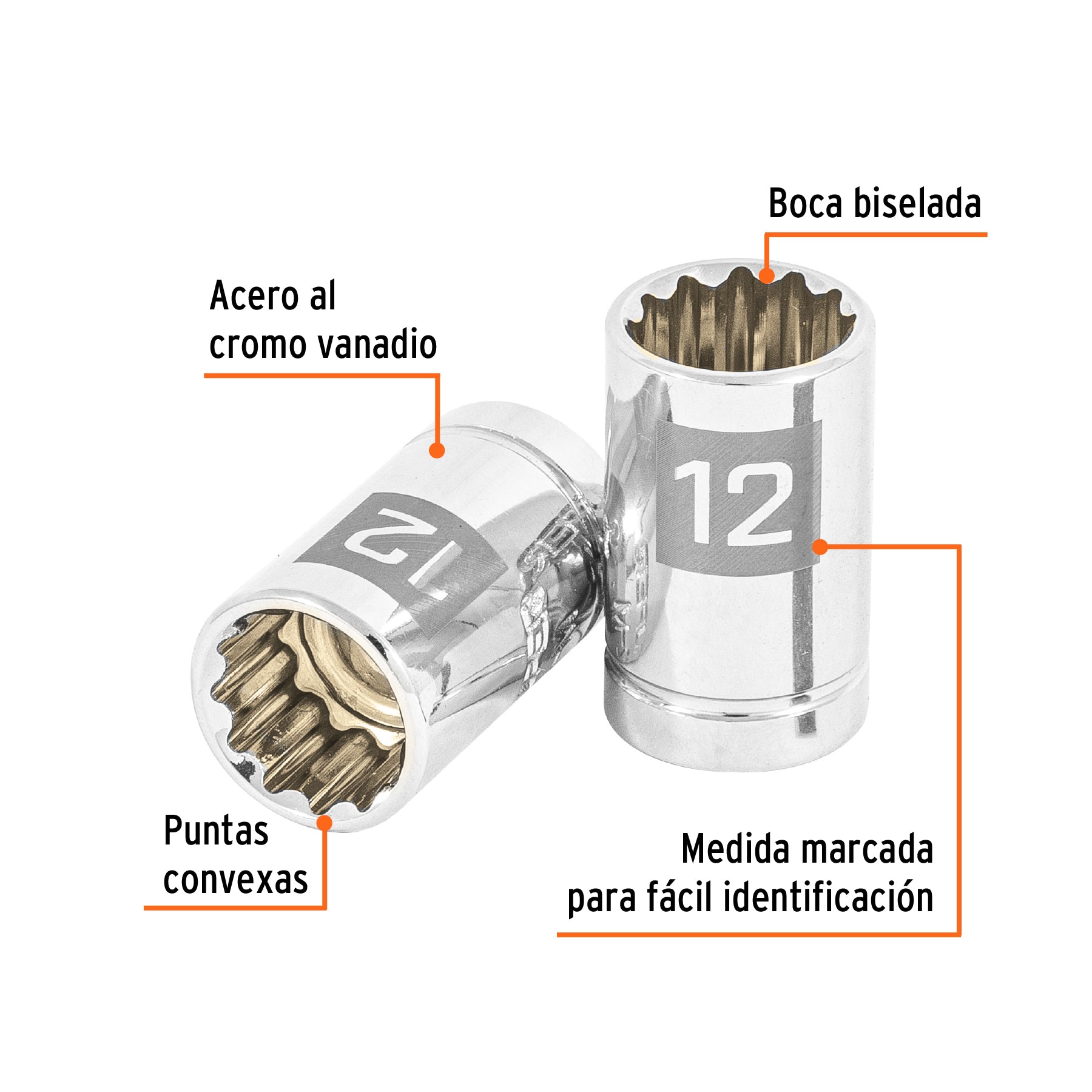 Dado de 12 puntas, cuadro 3/8" de 12mm