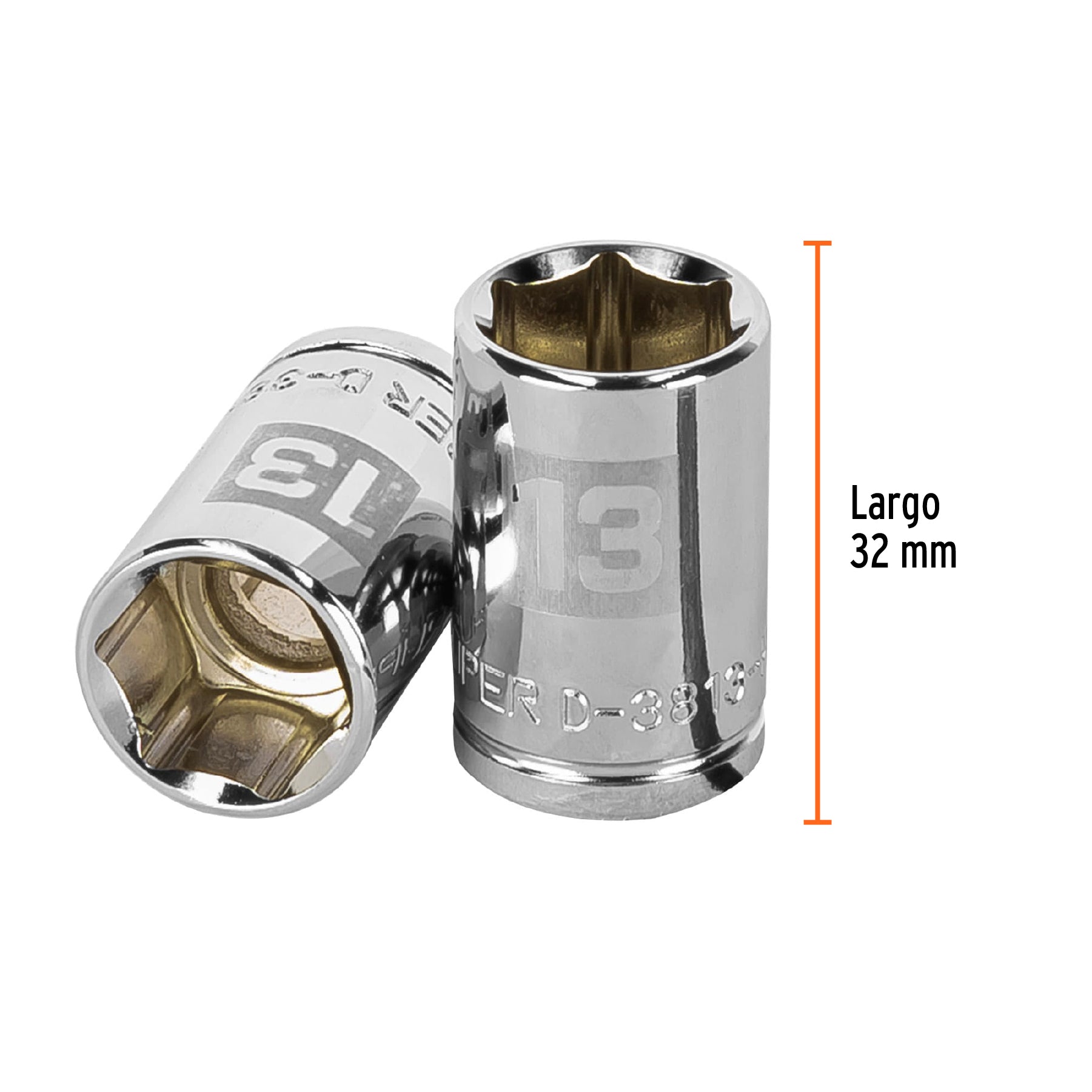 Dado de 6 puntas, cuadro 3/8", de 13mm