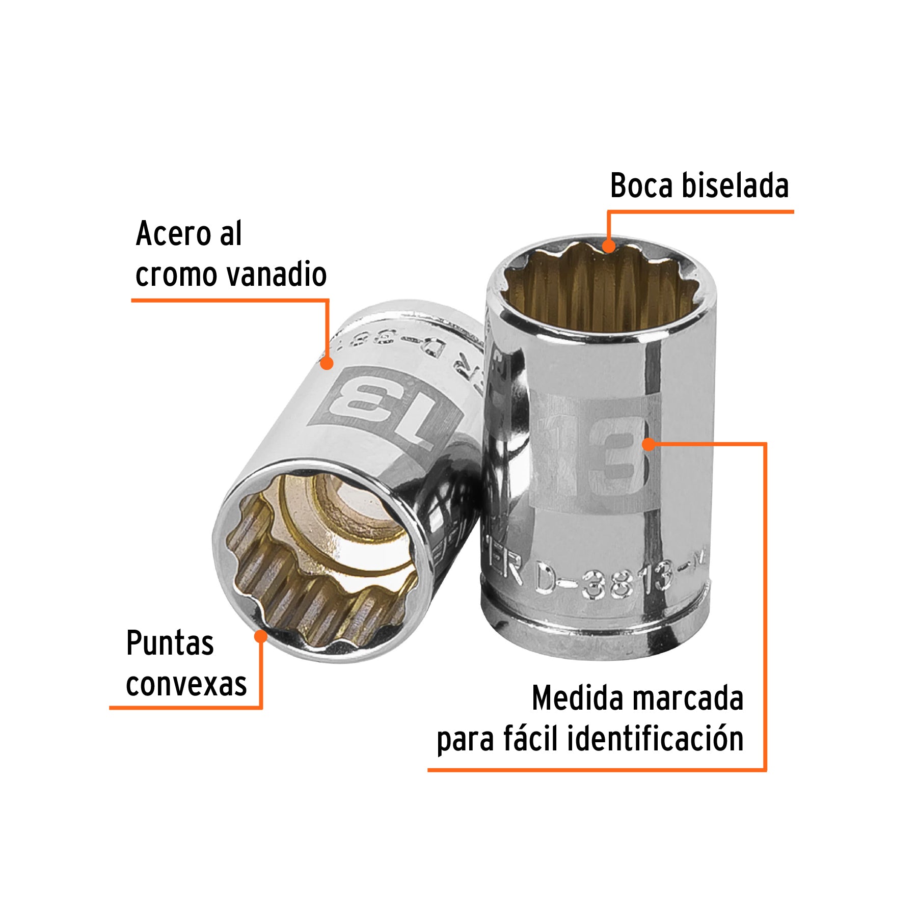 Dado de 12 puntas, cuadro 3/8" de 13mm
