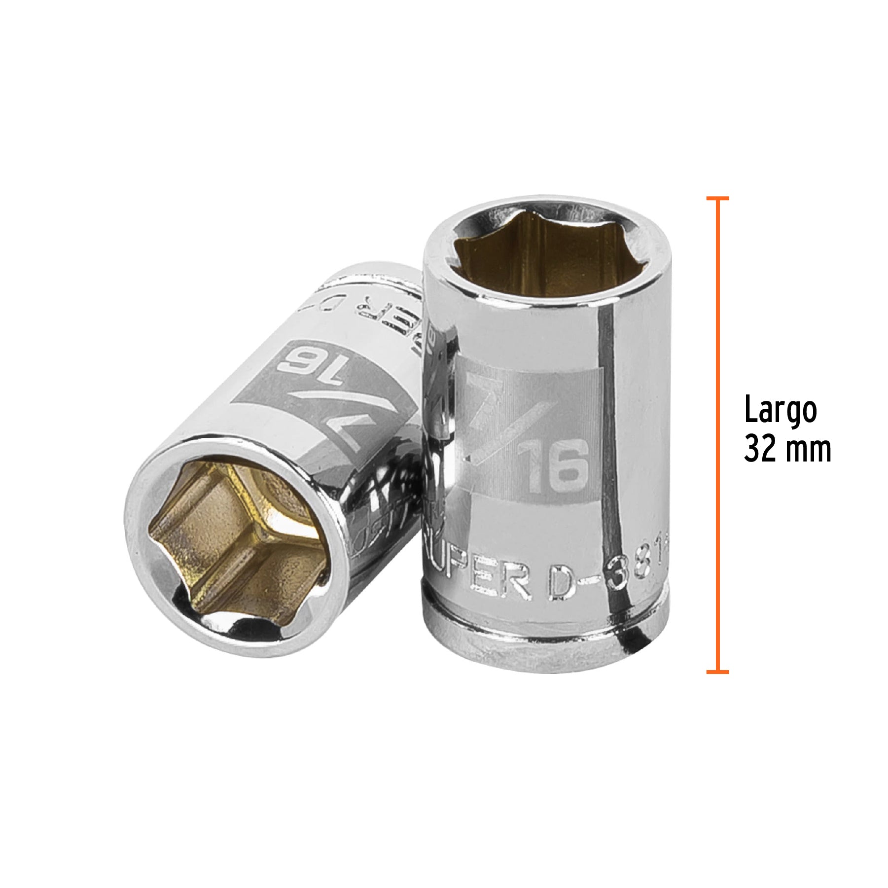 Dado de 6 puntas, cuadro 3/8", standard, de 7/16"