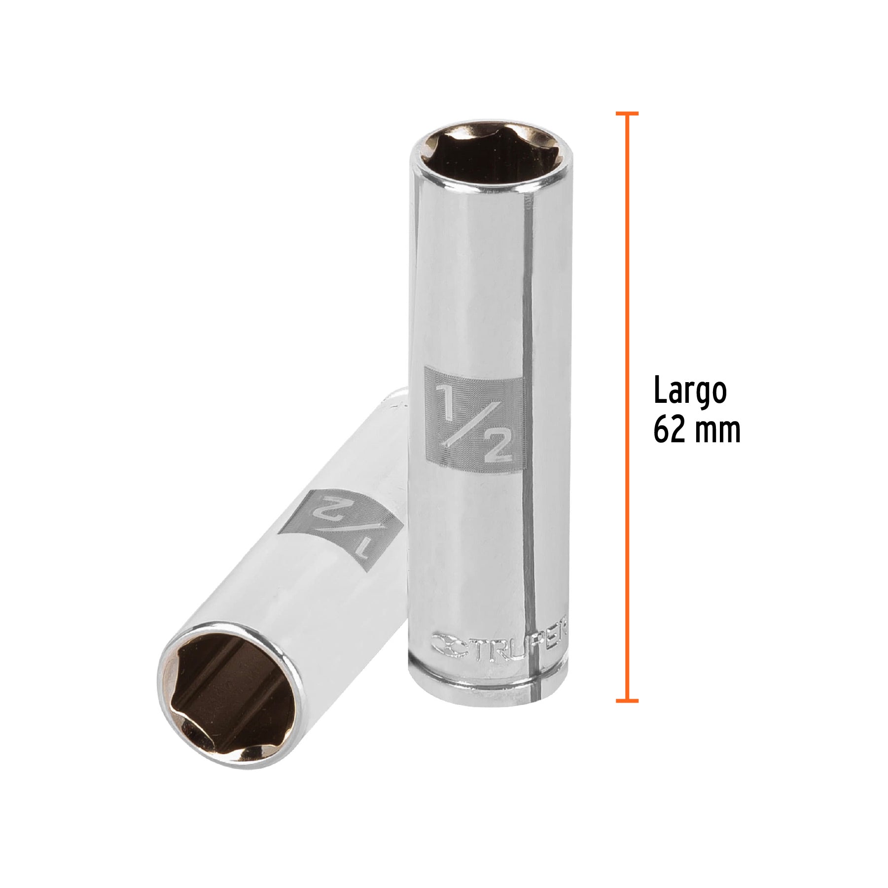 Dado de 6 puntas, largo, cuadro 3/8" de 1/2"