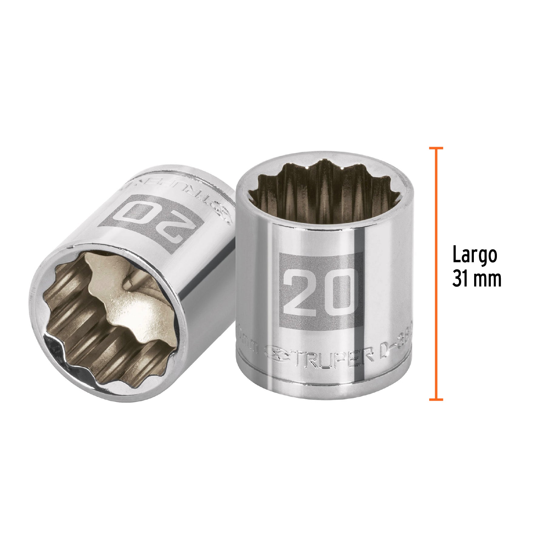 Dado de 12 puntas, cuadro 3/8" de 20mm