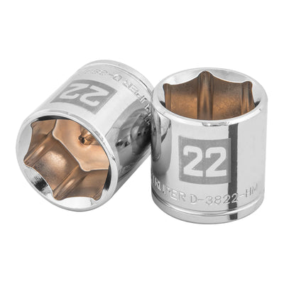 Dado de 6 puntas, cuadro 3/8", de 22mm