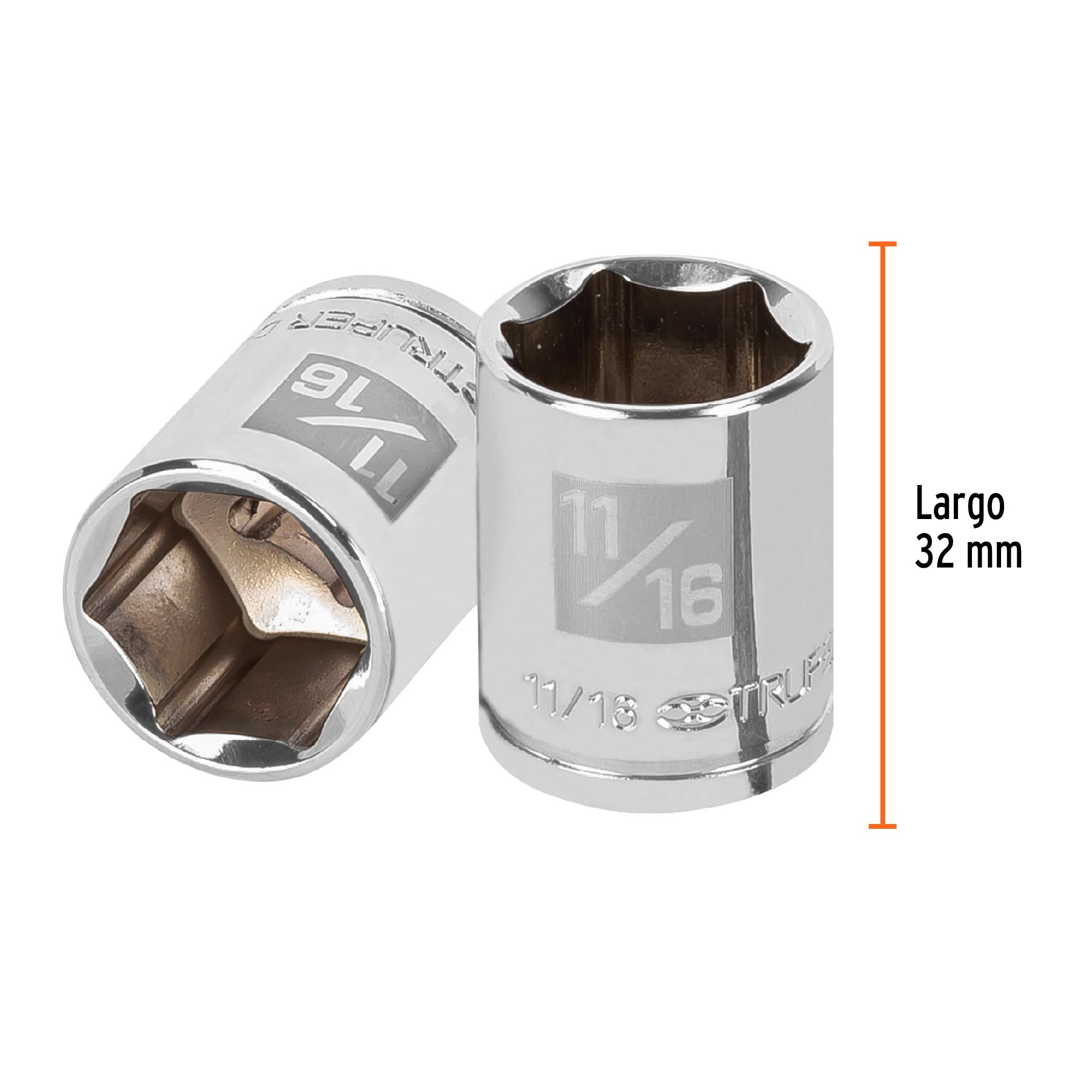 Dado de 6 puntas, cuadro 3/8" de 11/16"