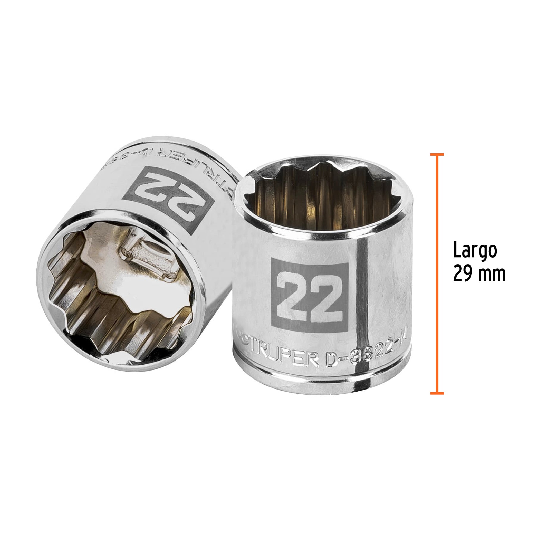 Dado de 12 puntas, cuadro 3/8" de 22mm
