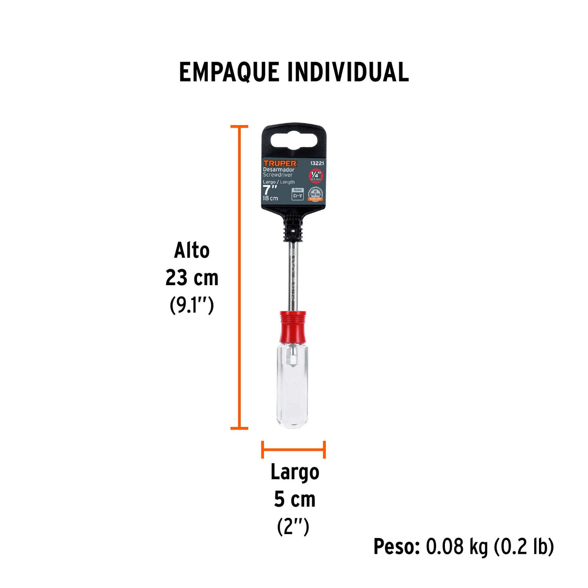 Desarmador de 7" para dados cuadro 1/4"