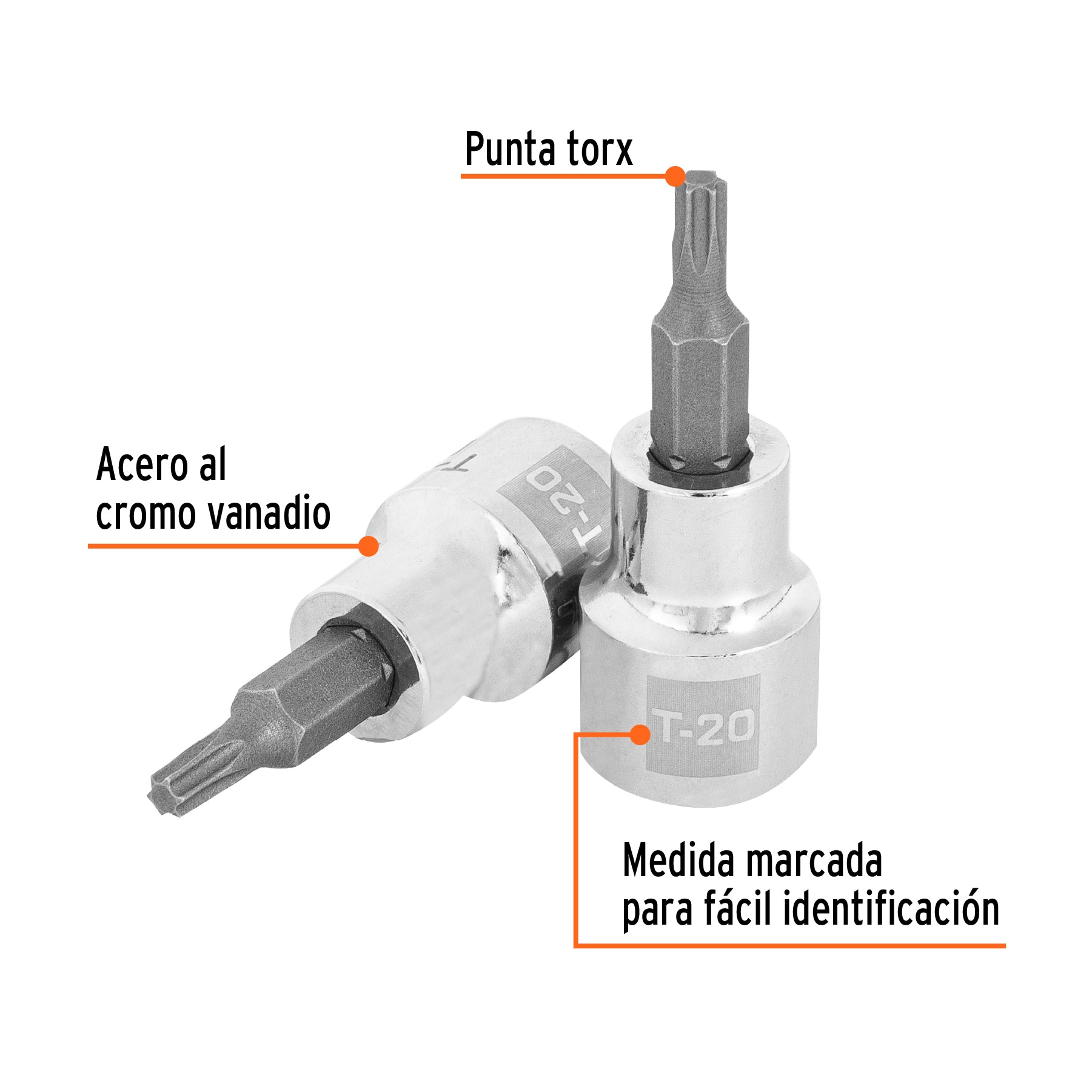 Dados punta torx, cuadro 3/8", t-20