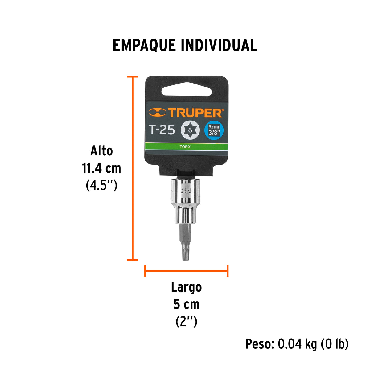 Dados punta torx, cuadro 3/8", t-25