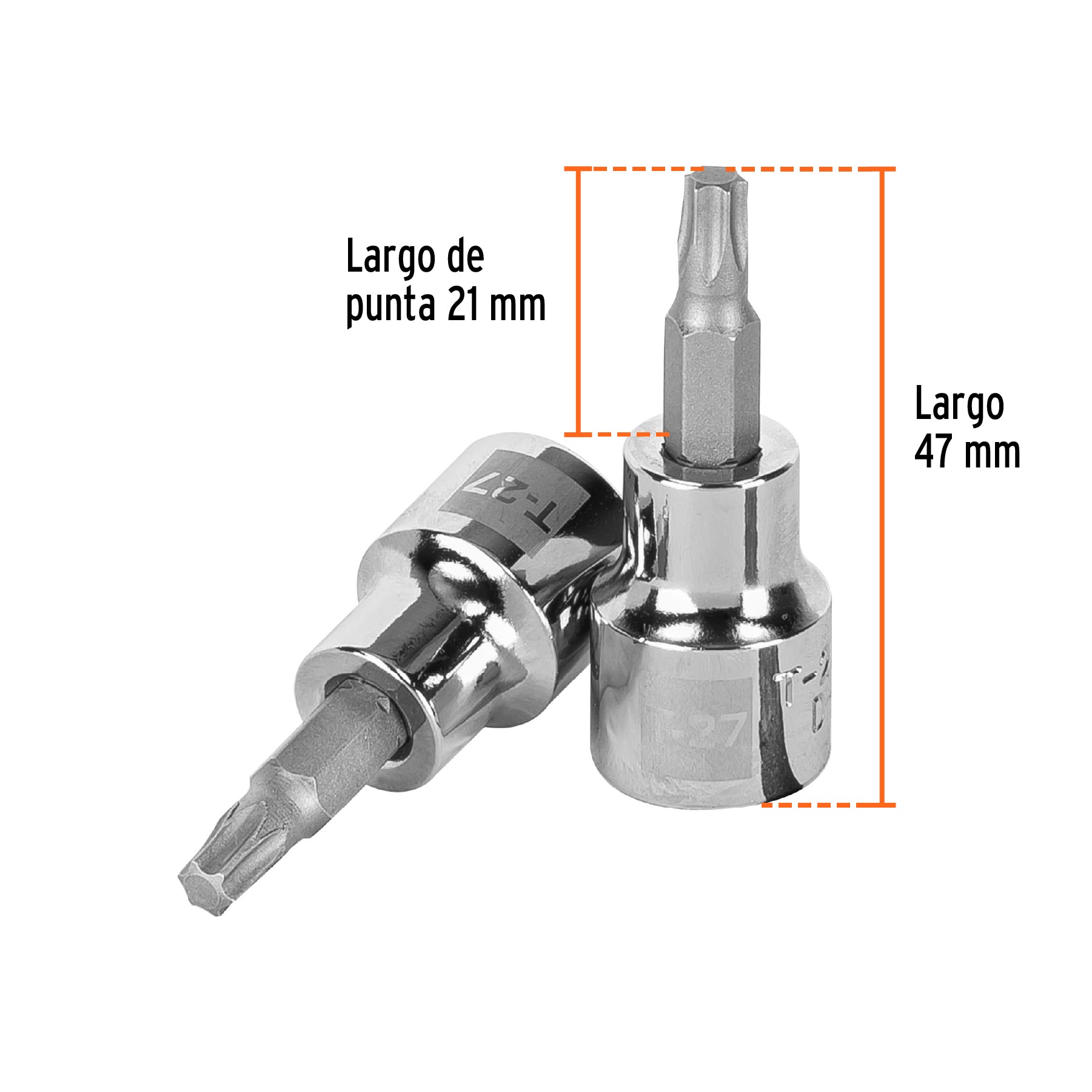 Dados punta torx, cuadro 3/8", t-27