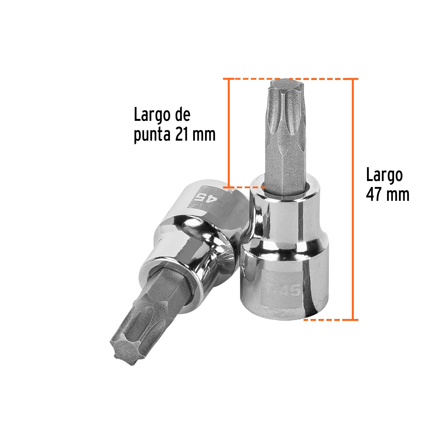 Dados punta torx, cuadro 3/8", t-45