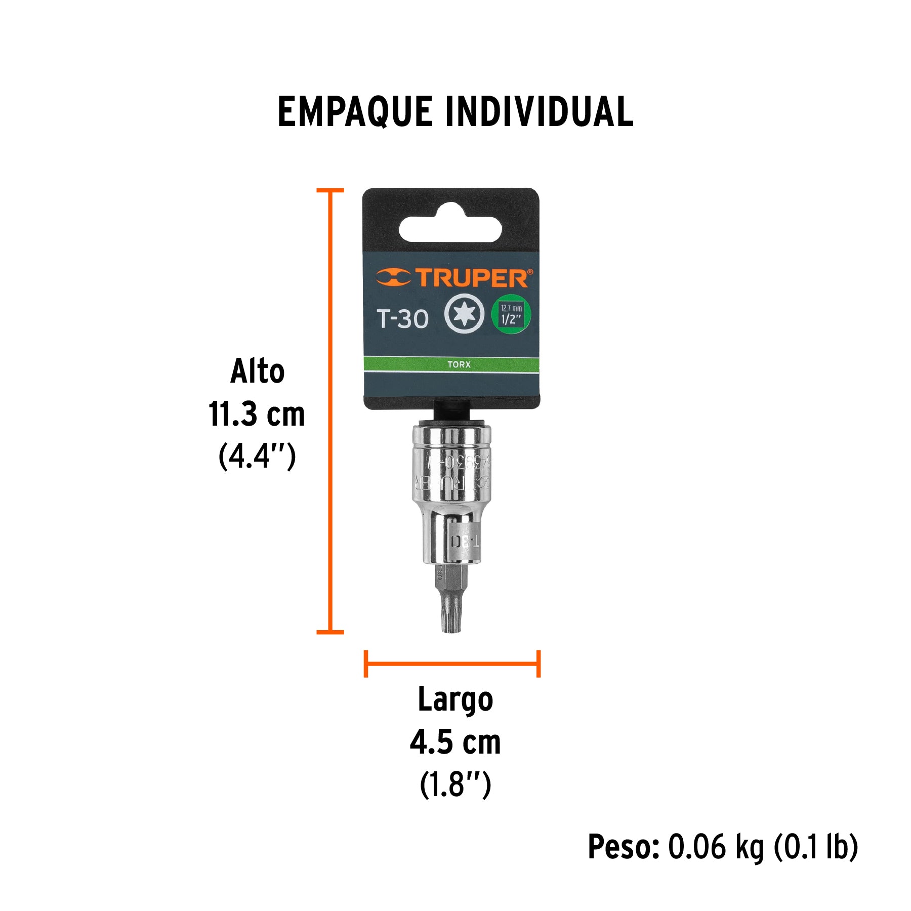 Dado punta torx, cuadro 1/2", t-30