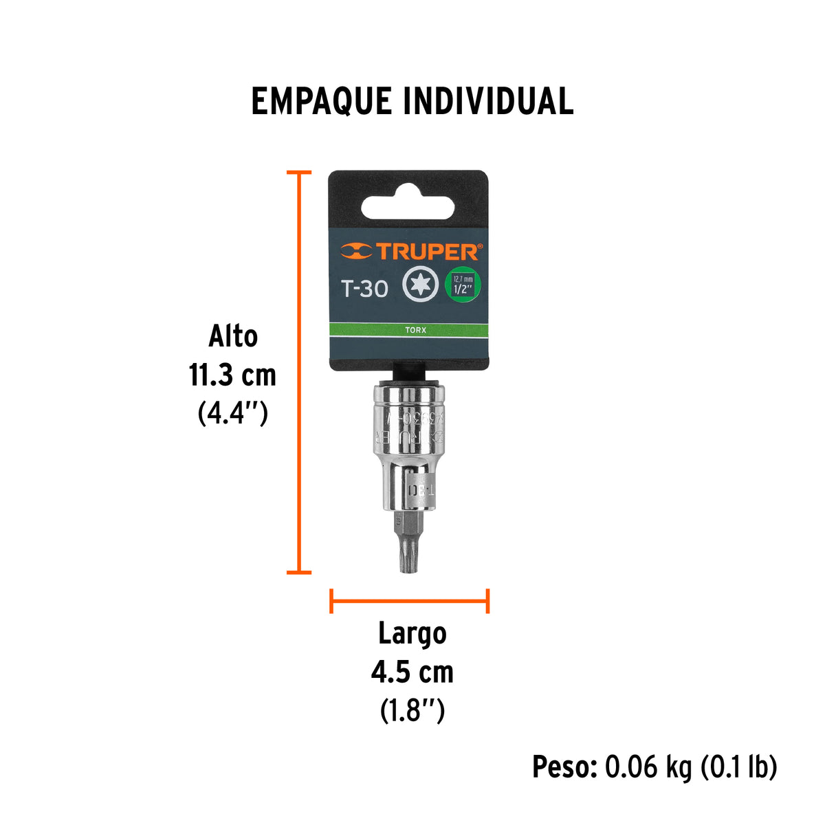 Dado punta torx, cuadro 1/2", t-30