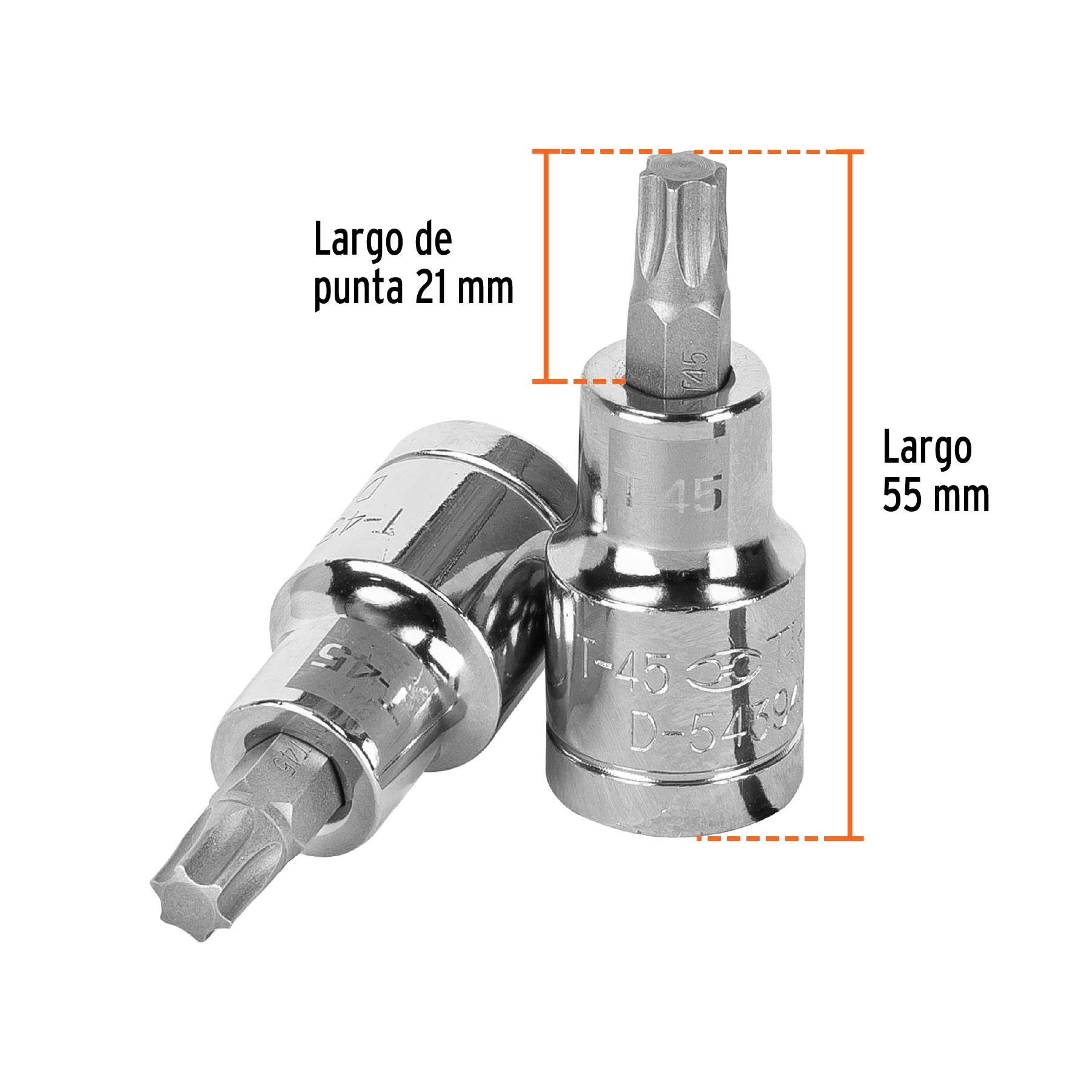 Dado punta torx, cuadro 1/2", t-45